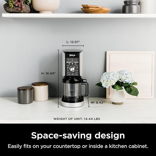 Ninja NC301 CREAMi Ice Cream Maker, for Gelato, Mix-ins, Milkshakes, Sorbet, Smoothie Bowls & More, 7 One-Touch Programs, with (2) Pint Containers & Lids, Compact Size, Perfect for Kids, Silver