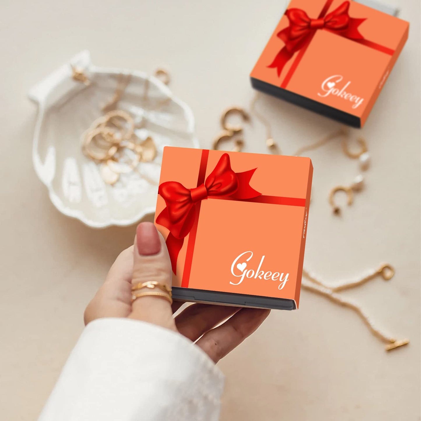Gokeey Gold Bracelets for Women Trendy 14K Real Gold Jewelry Sets Stack Dainty Stackable Paperclip Cuban Figaro Chain Bracelets Pack Layered Link Chain Bracelet for Women Cute 5pcs Adjustable