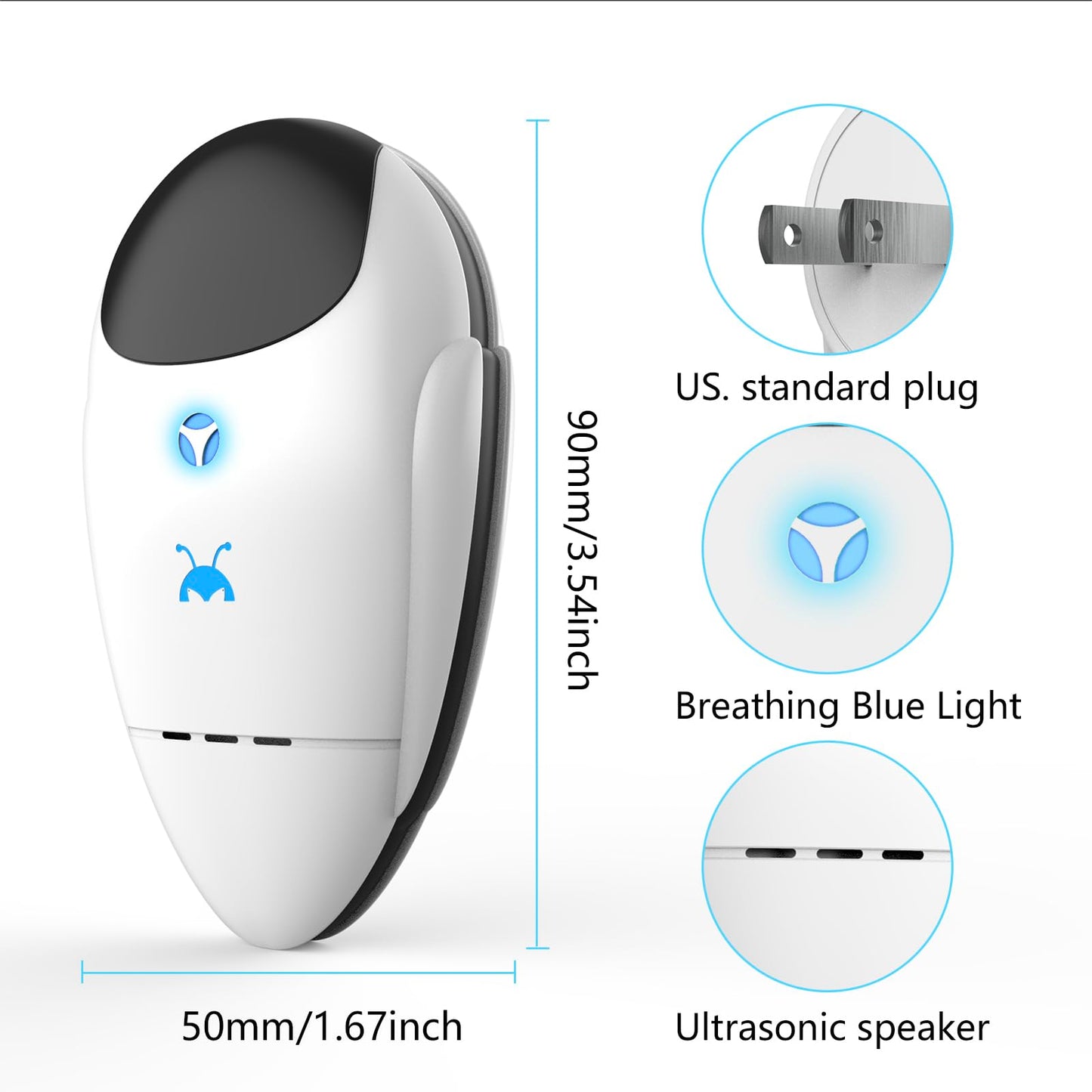 2025 Upgraded Ultrasonic Pest & Insect Repeller, Ultrasonic Repellent for Roach, Rodent, Mouse, Bugs, Mosquito, Mice, Spider, Ant, Electronic Plug in Pest Deterrent, 4 Packs