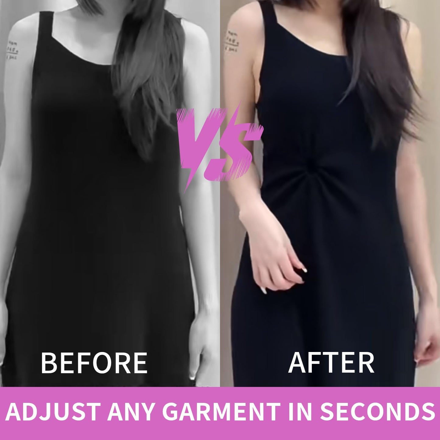 10 Pcs Cinch Clip Dress Clips Down-Hidden Back Waist Cincher Ties Clothing The Side Tightener Rings No Show for Dresses, T-Shirts, Women Clothing Fashion Accessories