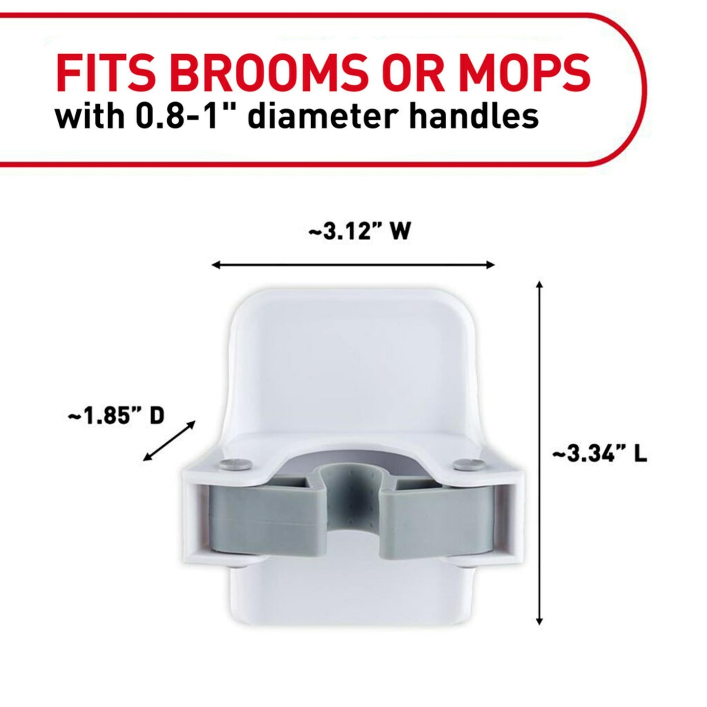 Command Broom and Mop Grippers, 2 Hangers and 4 Command Strips, Damage-Free Hanging Wall Mount Broom and Mop Holder, Household Cleaning Organizer for Organization and Storage, Holds up to 4 lb