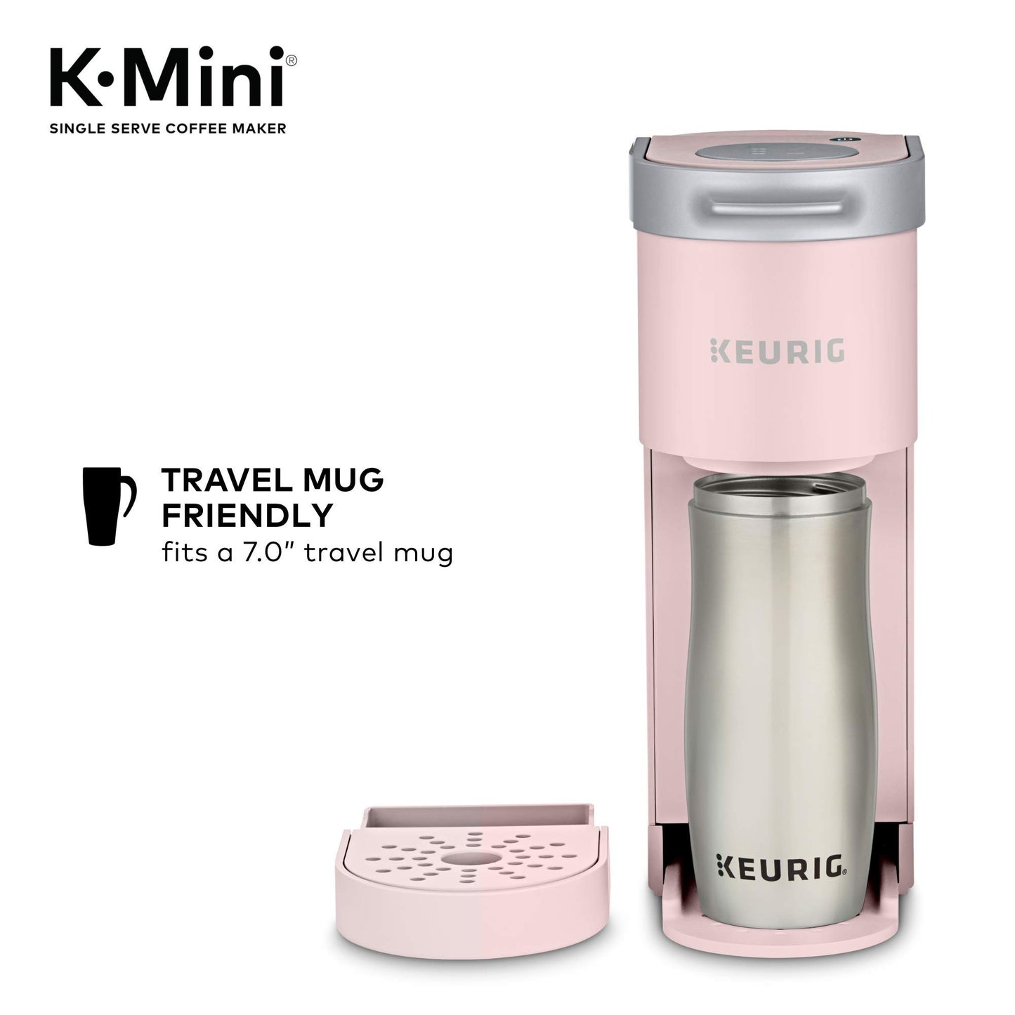 Keurig K-Mini Single Serve K-Cup Pod Coffee Maker, 6 to 12oz Brew size, with Cord Storage, Perfect for Small Spaces, Dusty Rose