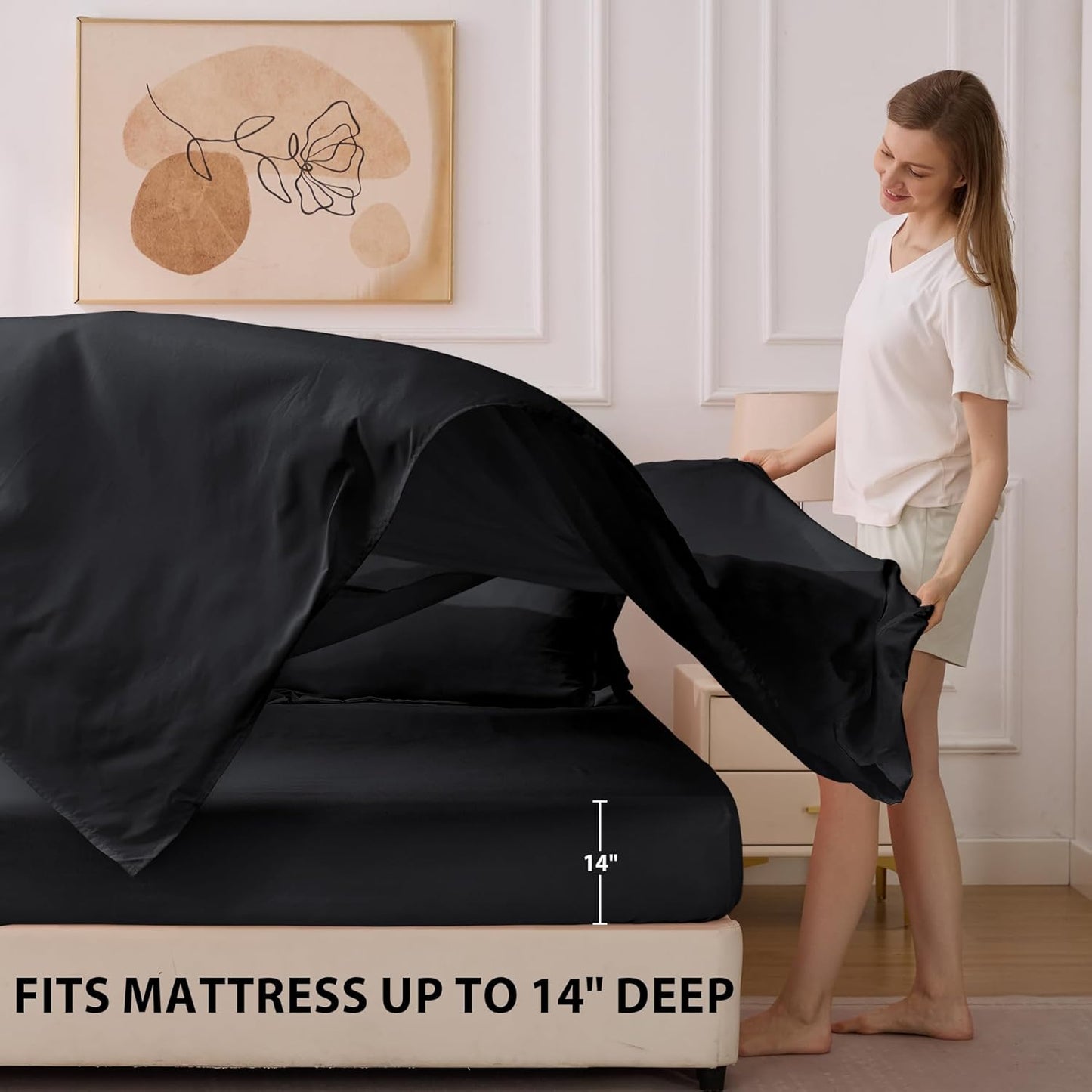 Twin Comforter Set Black - Bed in a Bag Twin Size 5 Pieces, Soft Bedding Set for All Seasons, Premium College Dorm Comforter Set with Comforter, 1 Sheet, 1 Pillowcase & 1 Sham