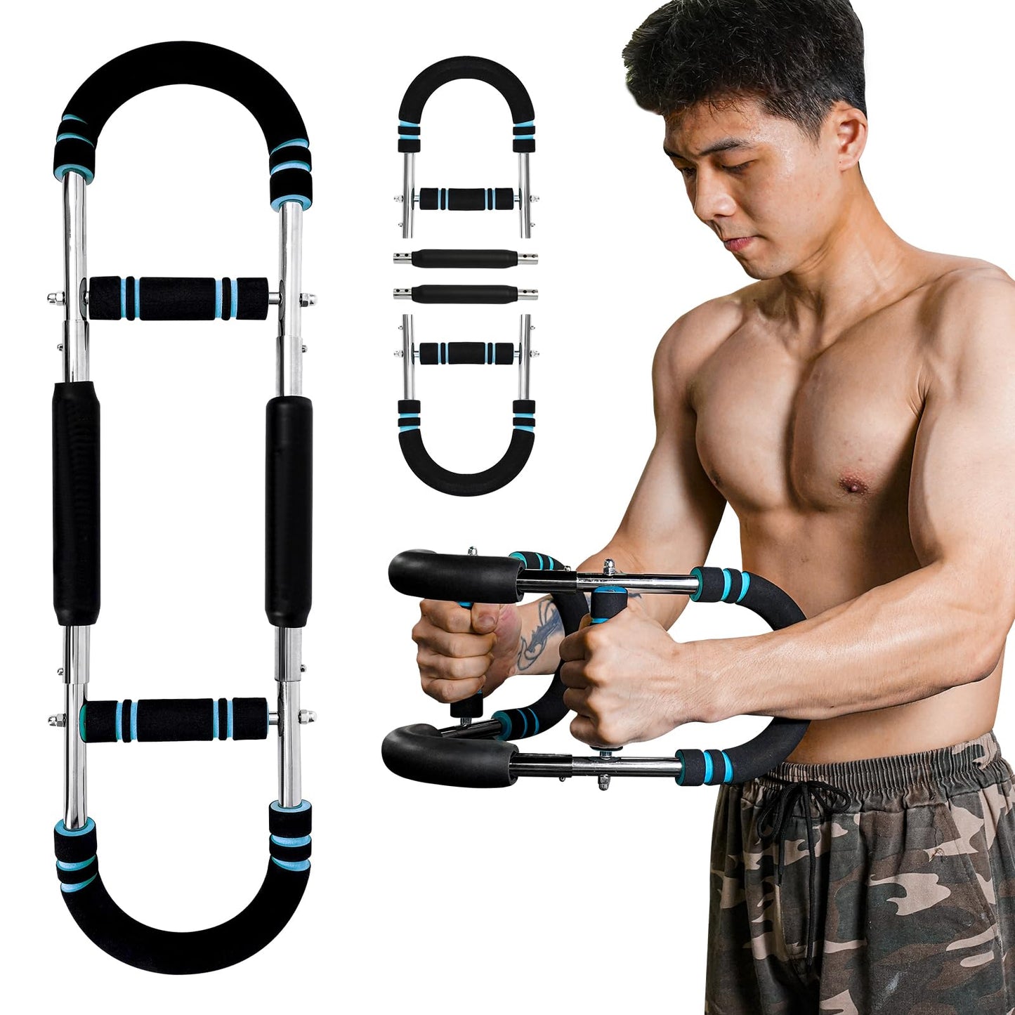 Chest Workout Equipment, Twister Arm Trainer, Adjustable 5 Resistance Levels (66-110 lbs), Ergonomic Home Gym Strength Trainer, Chest & Arm Workout Equipment for Men & Women
