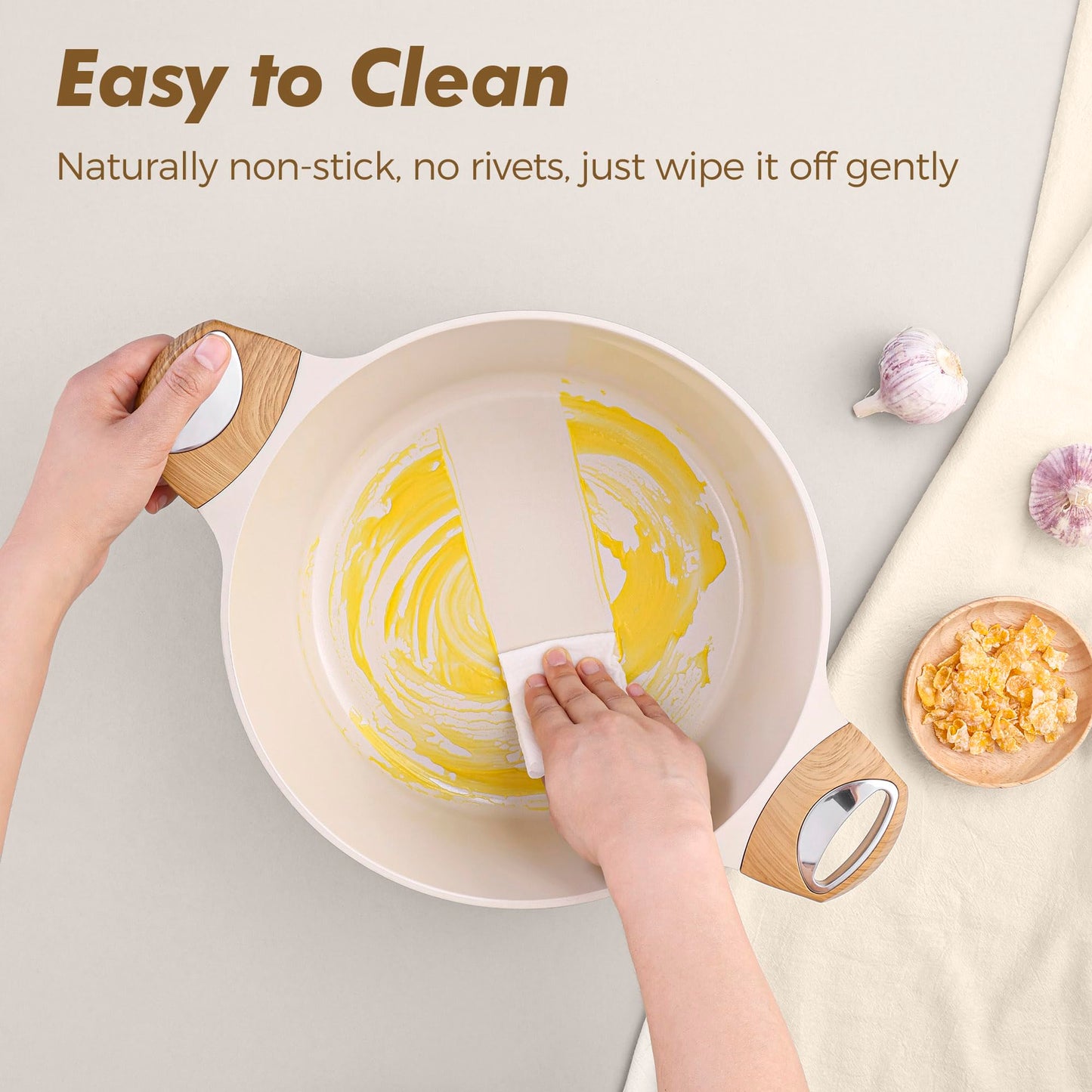 SENSARTE Ceramic Cookware Sets, Pots and Pans Set Non stick, 14-Piece Induction Cookware, Non toxic Healthy Non Stick Kitchen Cooking Set, with Frying Pans Set, PFAS PTFE PFOA PFOS Free