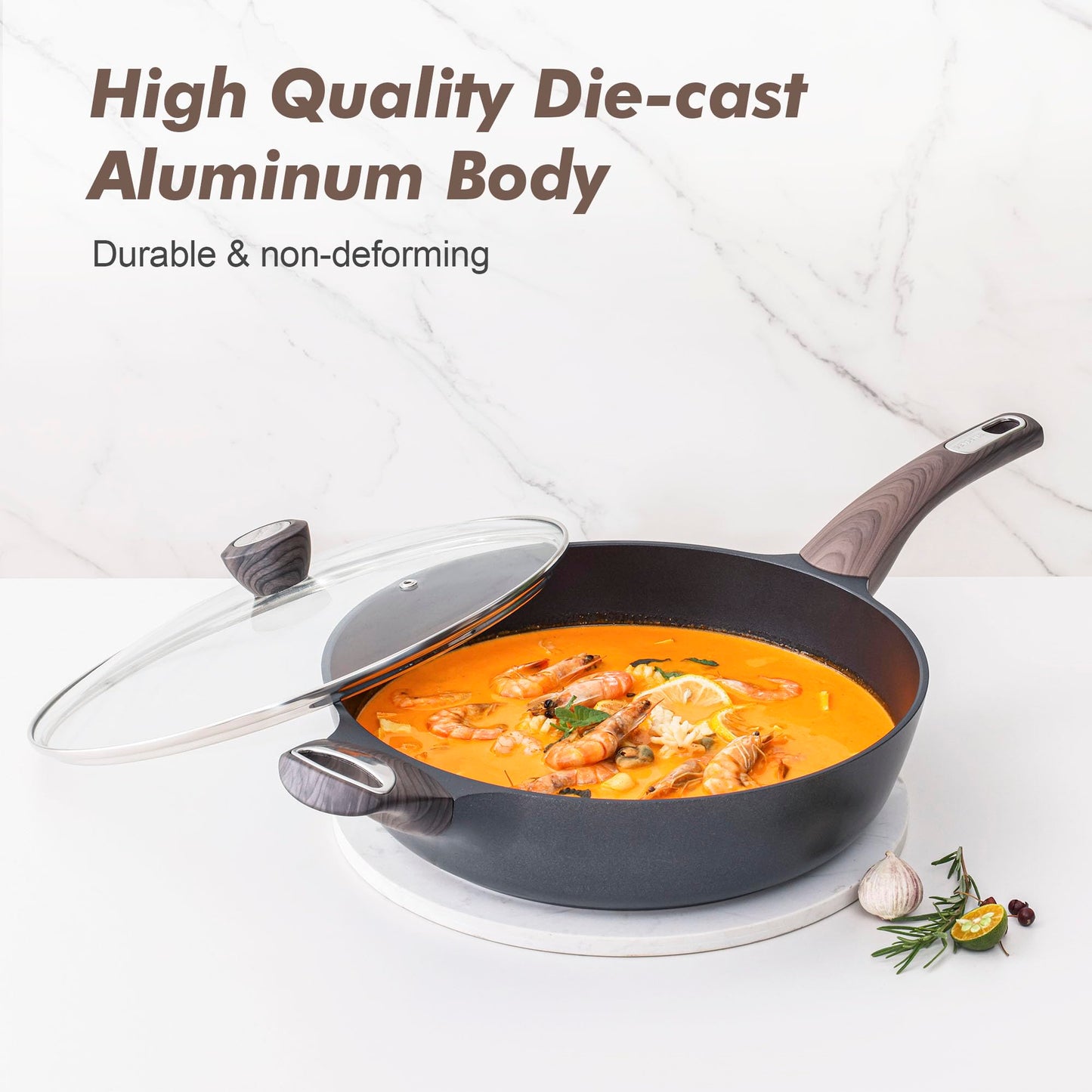 SENSARTE Ceramic Cookware Sets, Pots and Pans Set Non stick, 14-Piece Induction Cookware, Non toxic Healthy Non Stick Kitchen Cooking Set, with Frying Pans Set, PFAS PTFE PFOA PFOS Free
