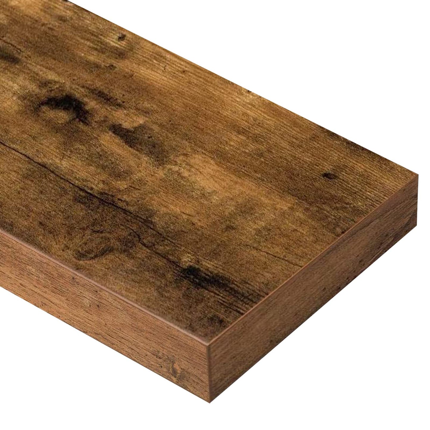 QEEIG Bathroom Floating Shelves for Wall Mounted Shelf Over Toilet Farmhouse Home Decor Display Shelving Small 16 inch Set of 2, Rustic Brown (008-40BN)