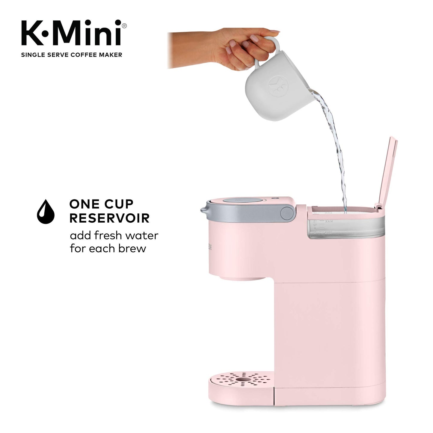 Keurig K-Mini Single Serve K-Cup Pod Coffee Maker, 6 to 12oz Brew size, with Cord Storage, Perfect for Small Spaces, Dusty Rose