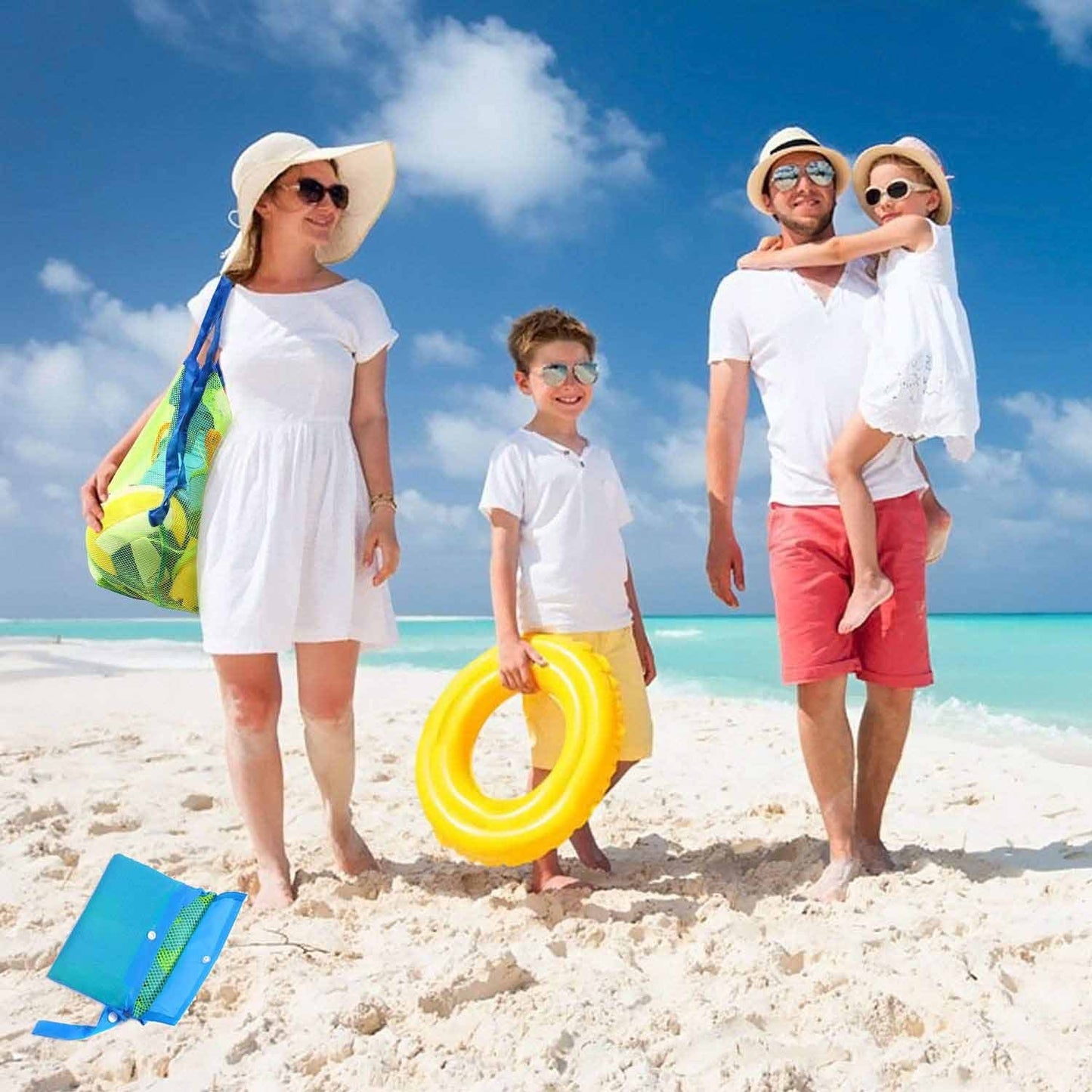 SupMLC Mesh Extra Large Beach Bags and Totes - Holds Toys, Towels, Sand Away - For Children's Toys, Market, Grocery, Picnic