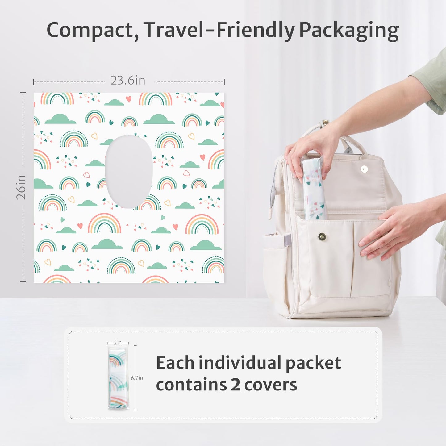 Blissful Diary 20 Pcs Toilet Seat Covers Disposable for Toddlers & Adults, Extra Large Waterproof, Portable Package for Travel, Kids Potty Training