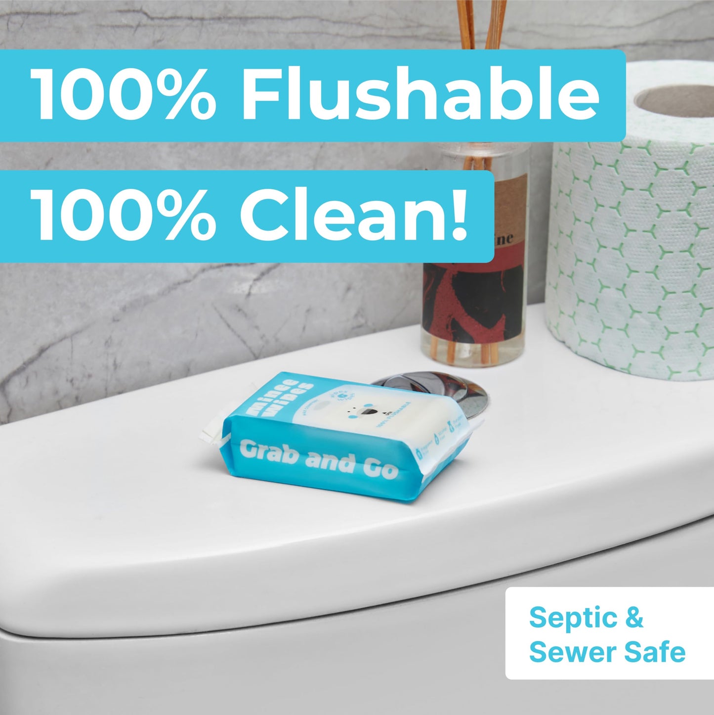 Impossibly Compact Travel Flushable Wipes with Natural Extracts - Skin-Friendly Travel Essentials, Hypoallergenic & Unscented Travel Size Wipes for Adults, Kids & Baby Care - 8 Pack Total 48 Wipes