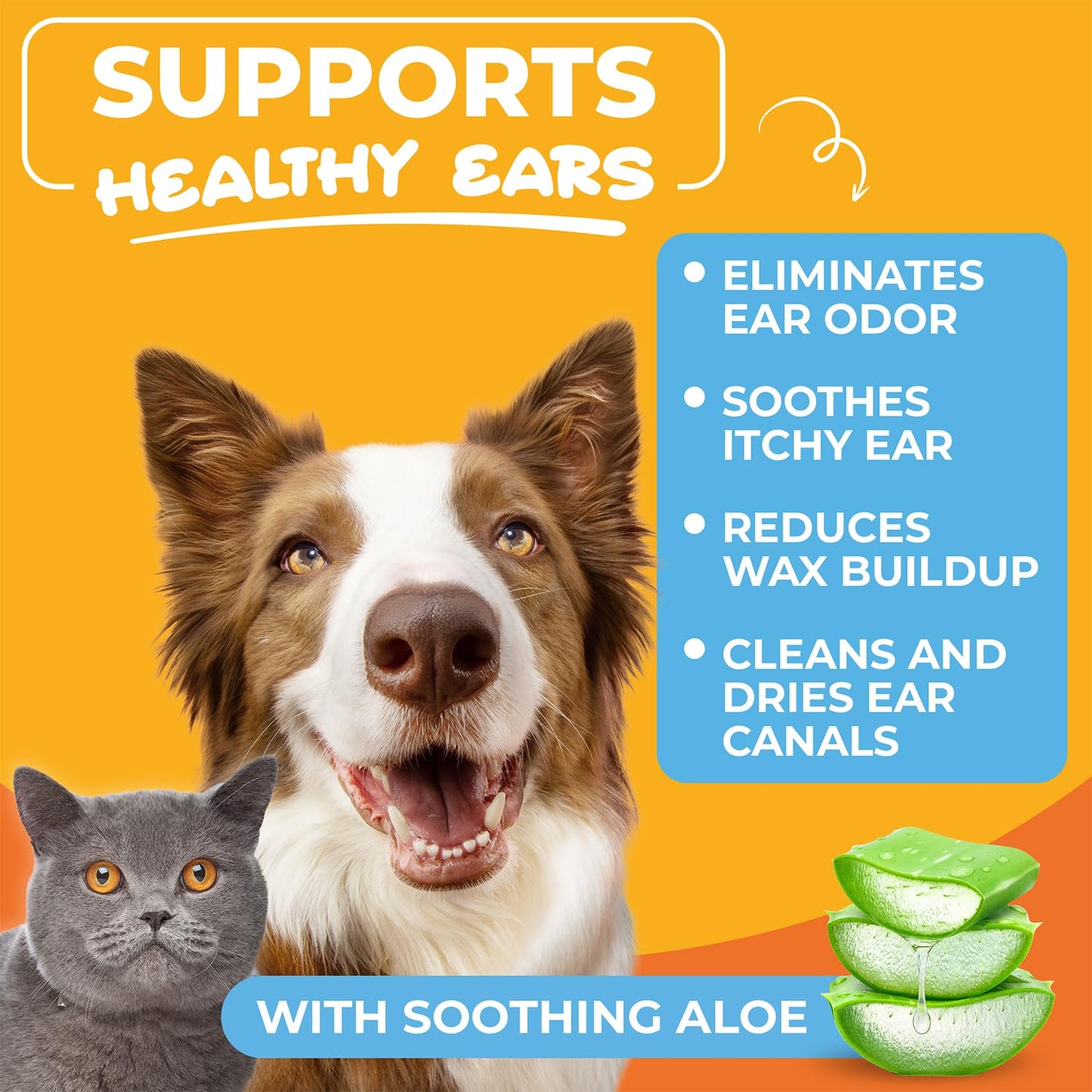 Paw Science Dog Ear Cleaner Wipes – Finger Wipes for Dogs – Cleaning, Soothing, and Deodorizing Itchy Ears – Pet Ear Relief Solution - Coconut Scent