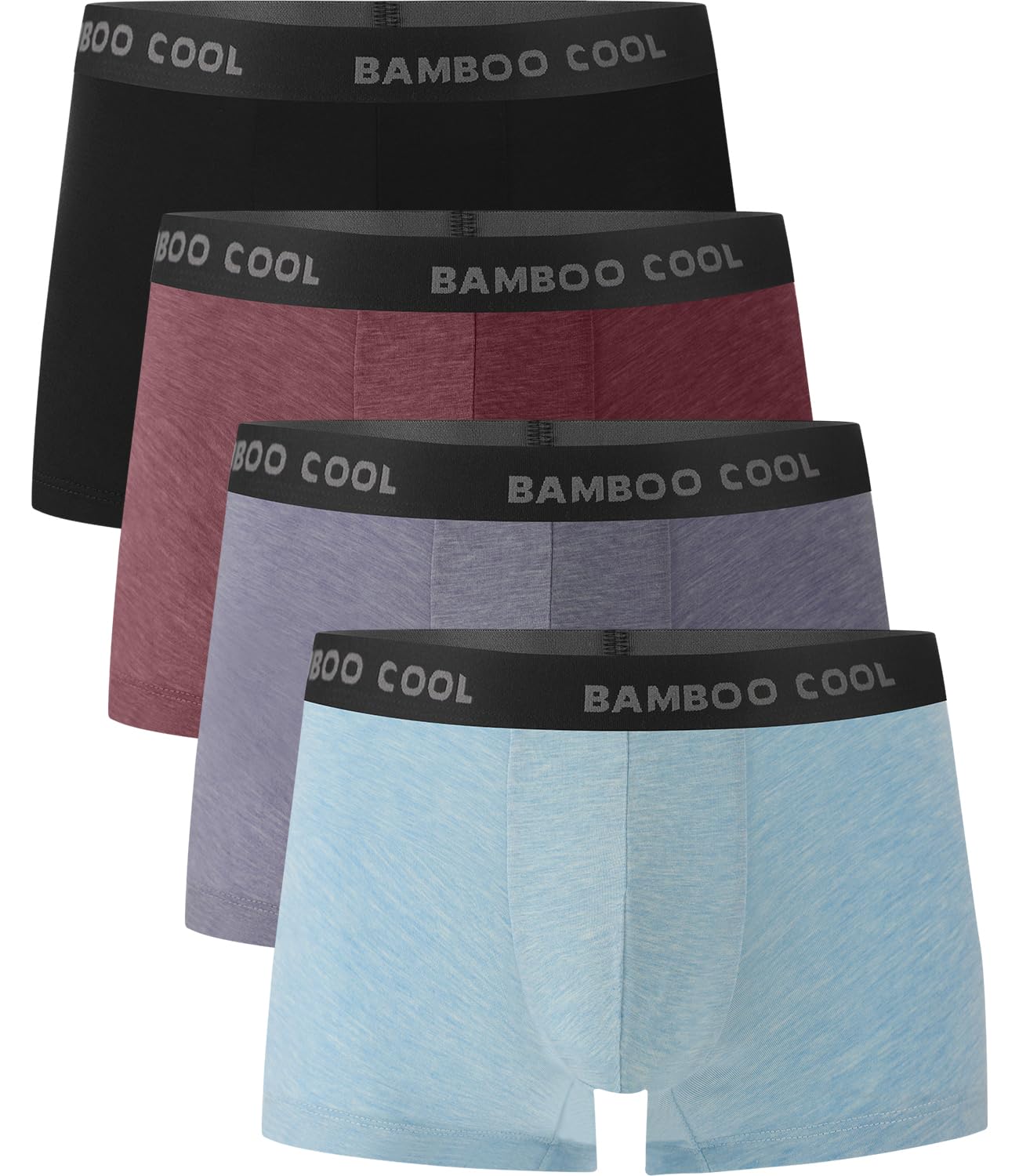 BAMBOO COOL Men's Ultra Breathable Underwear,No Riding Up Boxer Briefs with ComfortFlexible Waistband,Multipack