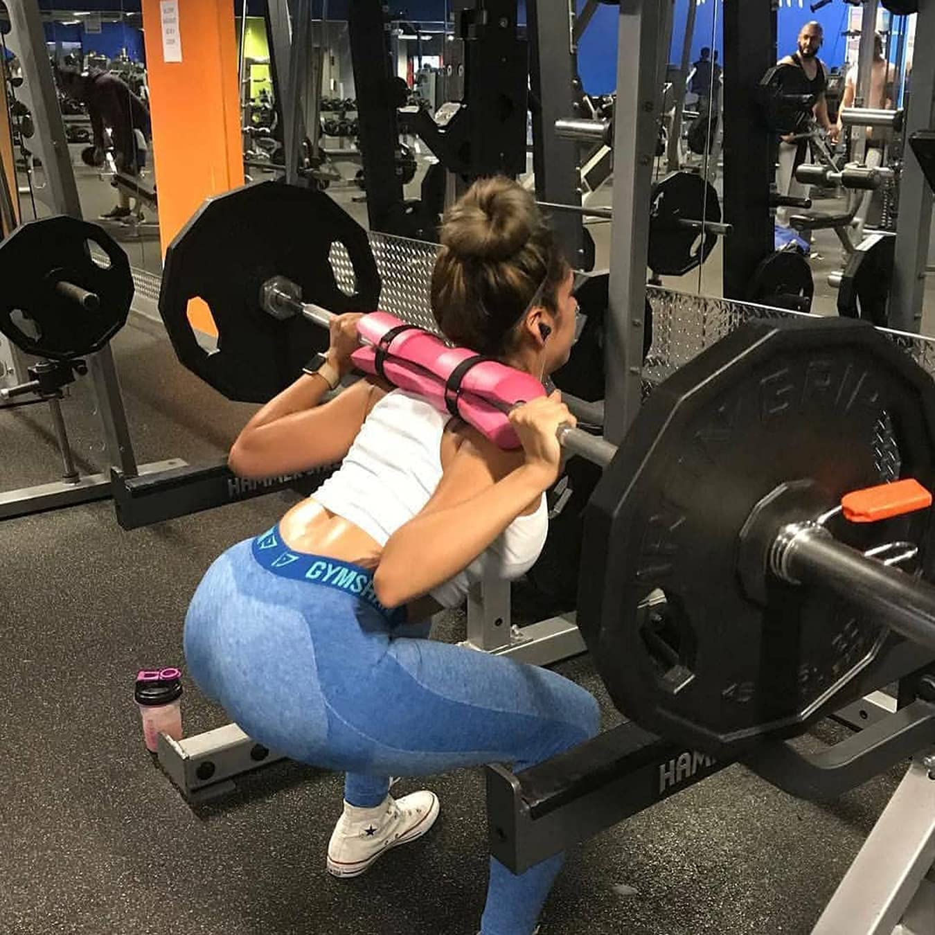Barbell Pad for Hip Thrust Squat Bar Pad Foam Barbell Pad for Weight Bar Cushion with 2 Gym Ankle Straps 1 Booty Band and Carry Bag for Standard Olympic Bars