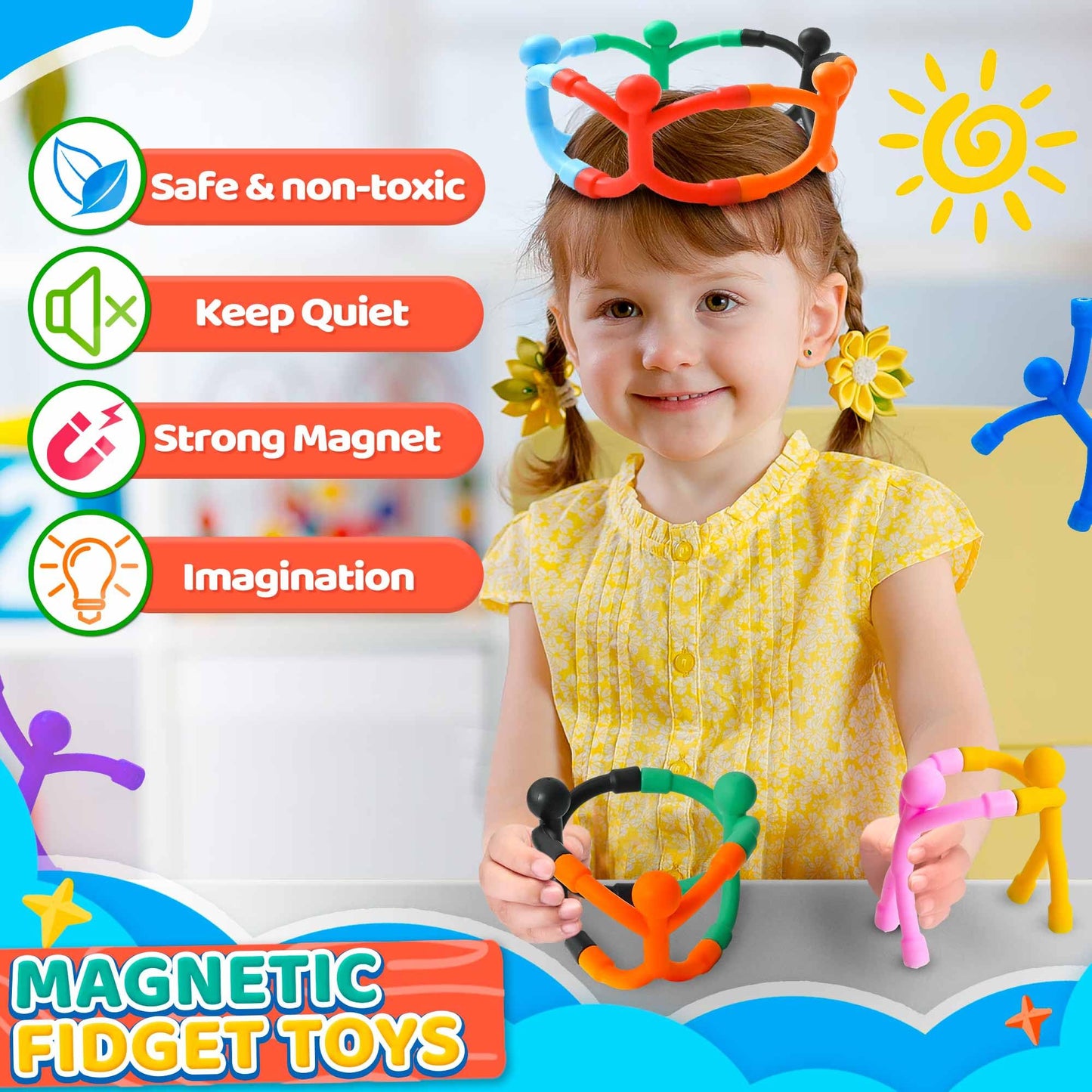 Magnetic Travel Toys for Toddlers Kids 5PCS, Airplane Car Travel Activities Essential, Fidget Toys Road Trip Sensory Toy, Fidgets for Classroom Toys for 3 4 5 6 7 8 Year Old, Gifts for Boys and Girls