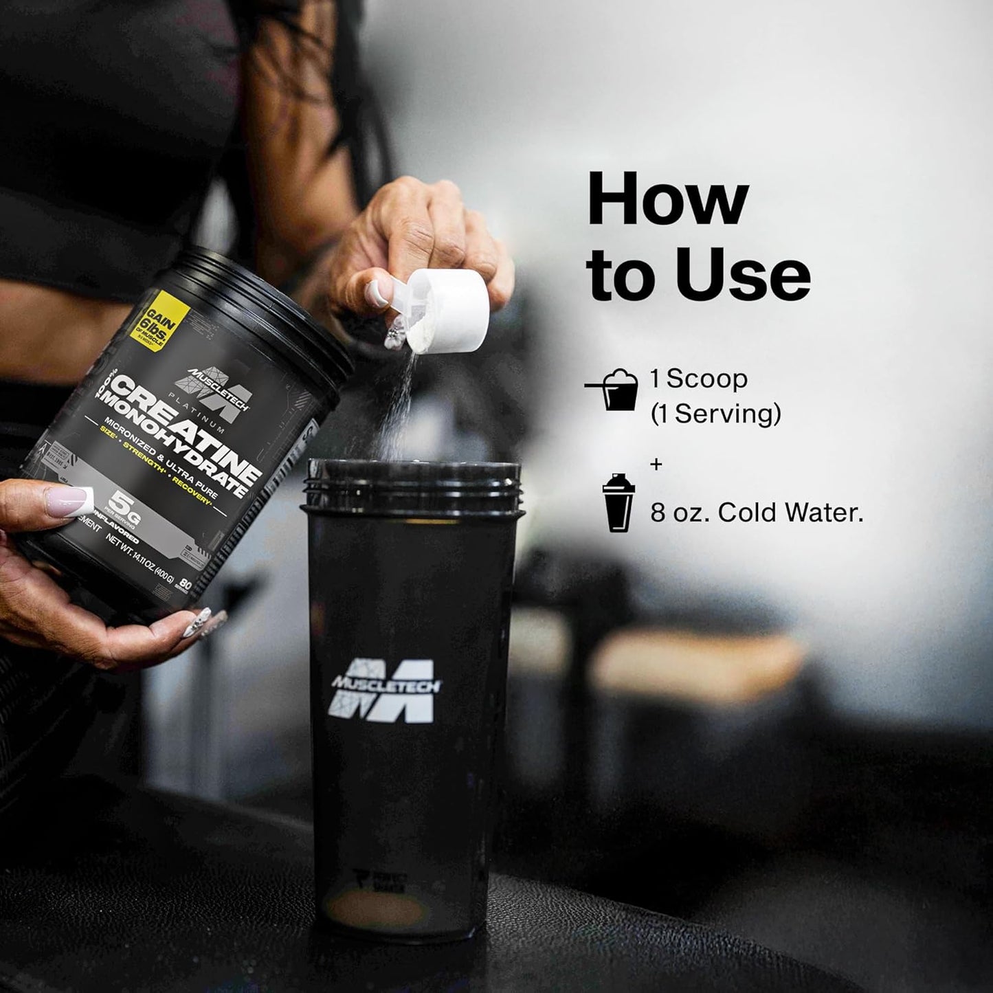 Muscletech Creatine Monohydrate Powder, Platinum Pure - Unflavored Micronized Creatine for Men & Women - Workout Supplements for Performance, Muscle Recovery & Builder-(80 Servings) Packaging May Vary