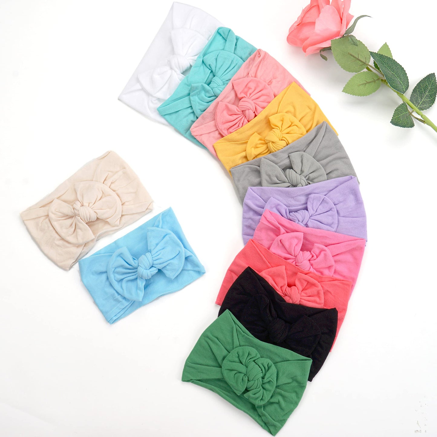 CÉLLOT Super Stretchy Soft Knot Headbands with Hair Bows Head Wrap Hair Accessories For Newborn Baby Girls Infant Toddlers Kids