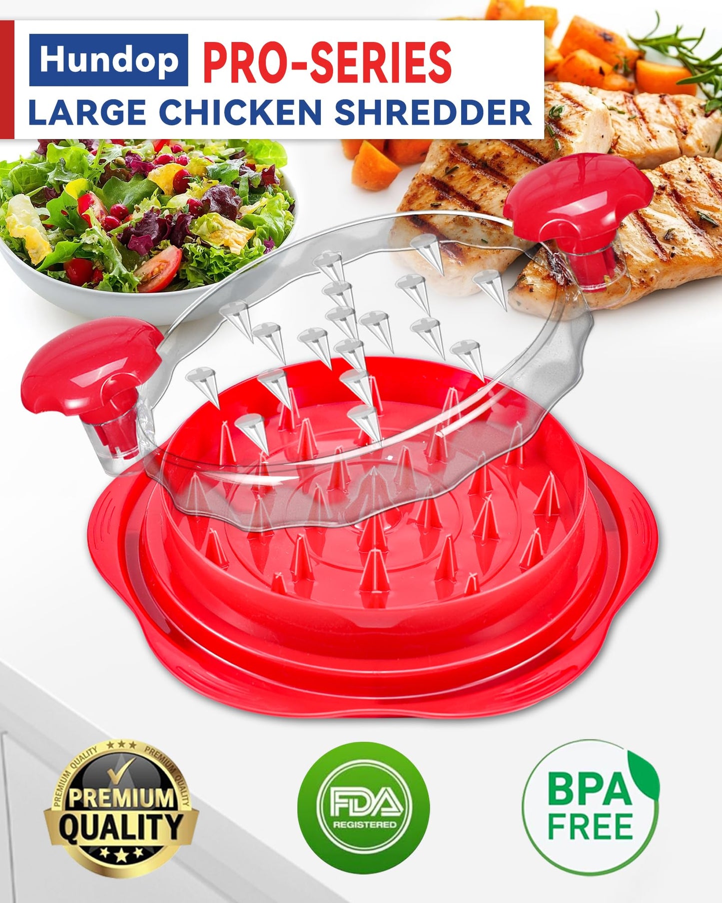 Chicken Shredder Tool Twist for Kitchen, Manual Chicken Breast Grinder Machine for Ground Food, Meat & Vegetables (Elegant Black)