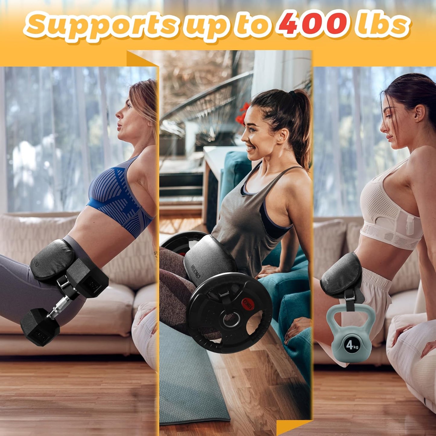 Hip Thrust Belt, Dumbbell Hip Thrust Belt for Kettlebells or Grip Plates, Thicker Slip-Resistant Leather Glute Bridge Pad Machine for Booty Workout of Home Gym