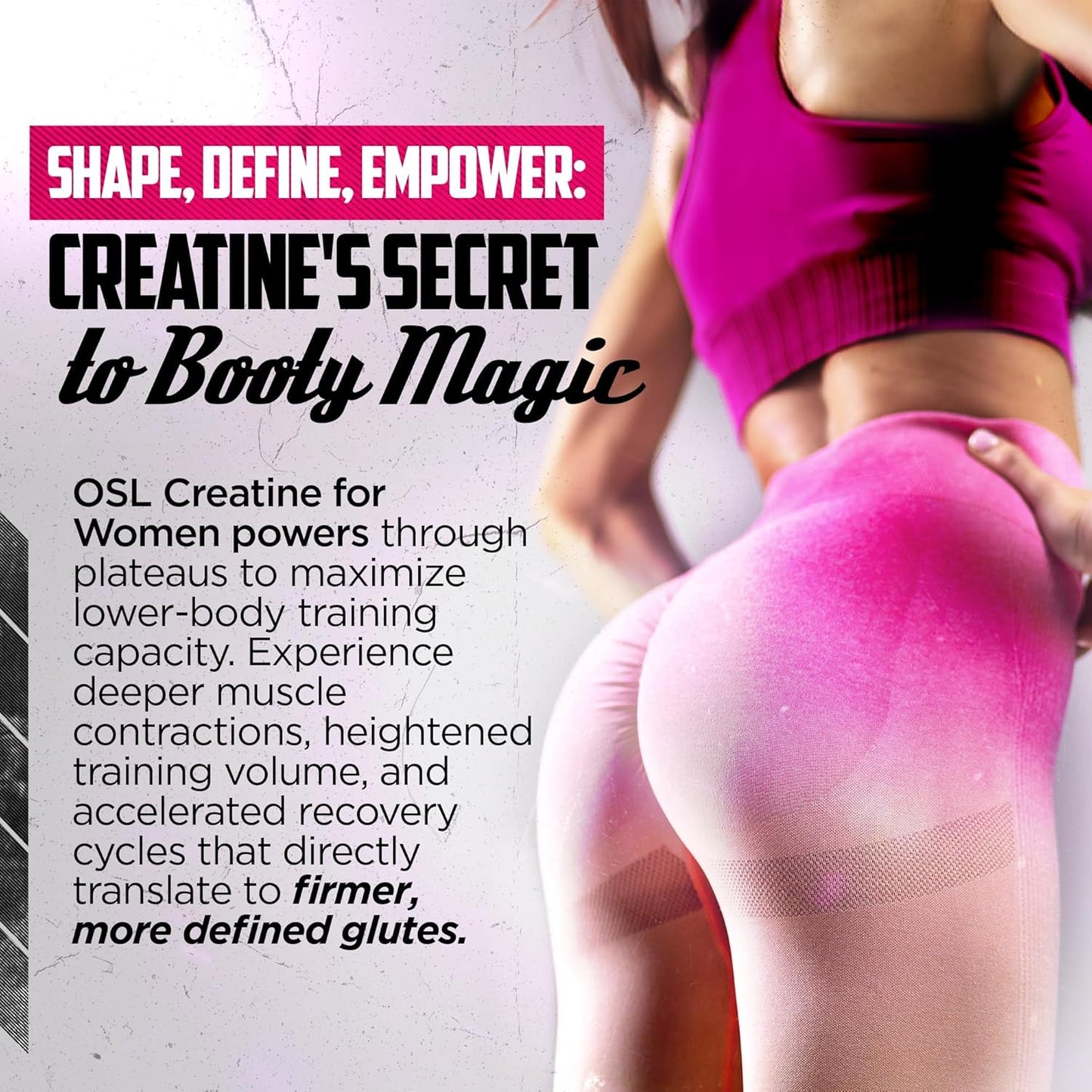 Old School Labs 5000mg Creatine Monohydrate Powder, Optimized Creatine for Women +2000mg Collagen +1g BCAA 2:1:1 Supports Lean Muscles & Recovery, Energy & Stamina - Made in USA, 30 Servings