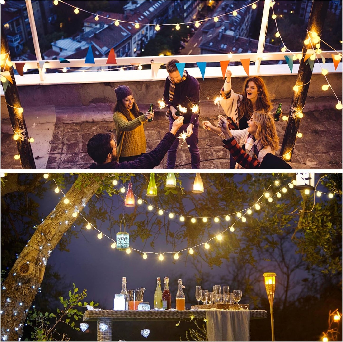 JMEXSUSS 100 LED Connectable Globe String Lights Indoor Bedroom, 33ft Warm White Christmas Lights Plug in with Remote, 8 Mode Hanging Fairy Lights Outdoor for Room Classroom Party Tree Christmas Decor