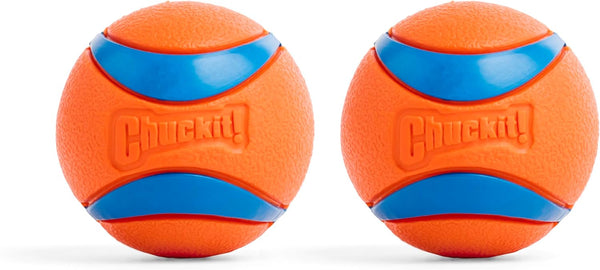 Chuckit! Ultra Ball Dog Toy - Medium Bouncy Fetch Balls For Dogs 20-60 lbs - Made from Durable Rubber - Floating Water Pet Toys - Size Medium - 2.5-inch Diameter - Pack of 2