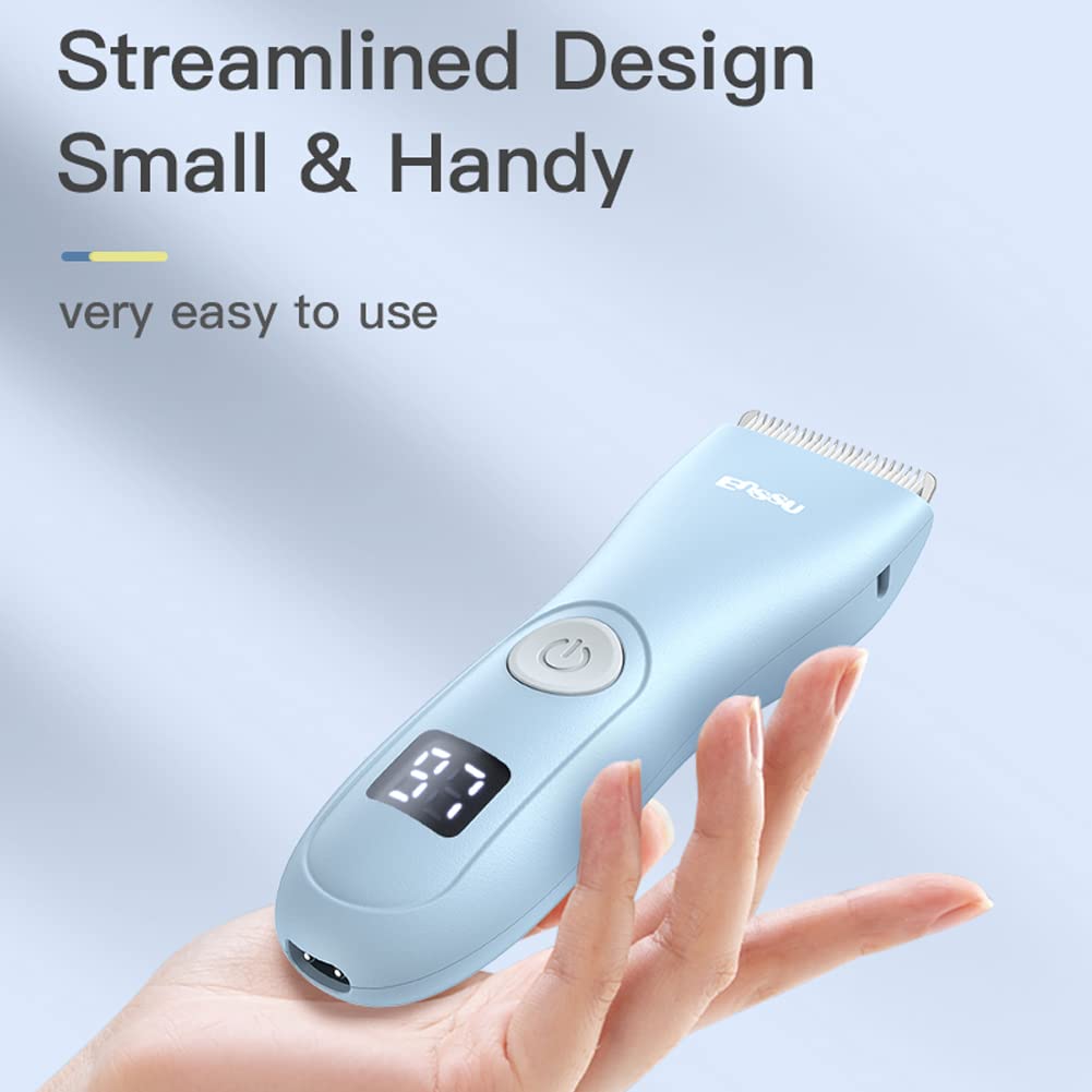 Baby Hair Clippers, Professional Quiet Hair Trimmer for Kids and Toddler, Waterproof & Rechargeable Cordless Hair Cutting Machine for Children, with LCD Display