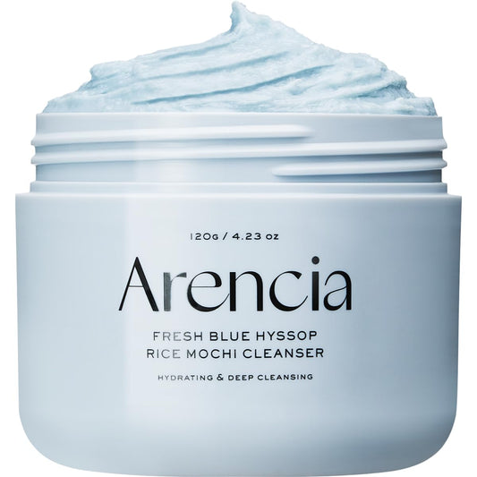 ARENCIA Korean Rice Mochi Face Cleanser - Face Wash, Gentle Scrub All in One for Deep Cleansing, Moisturizing, Pore Minimizing, Acne-Prone Skin, Removing Blackhead with Rice Water & Green Tea