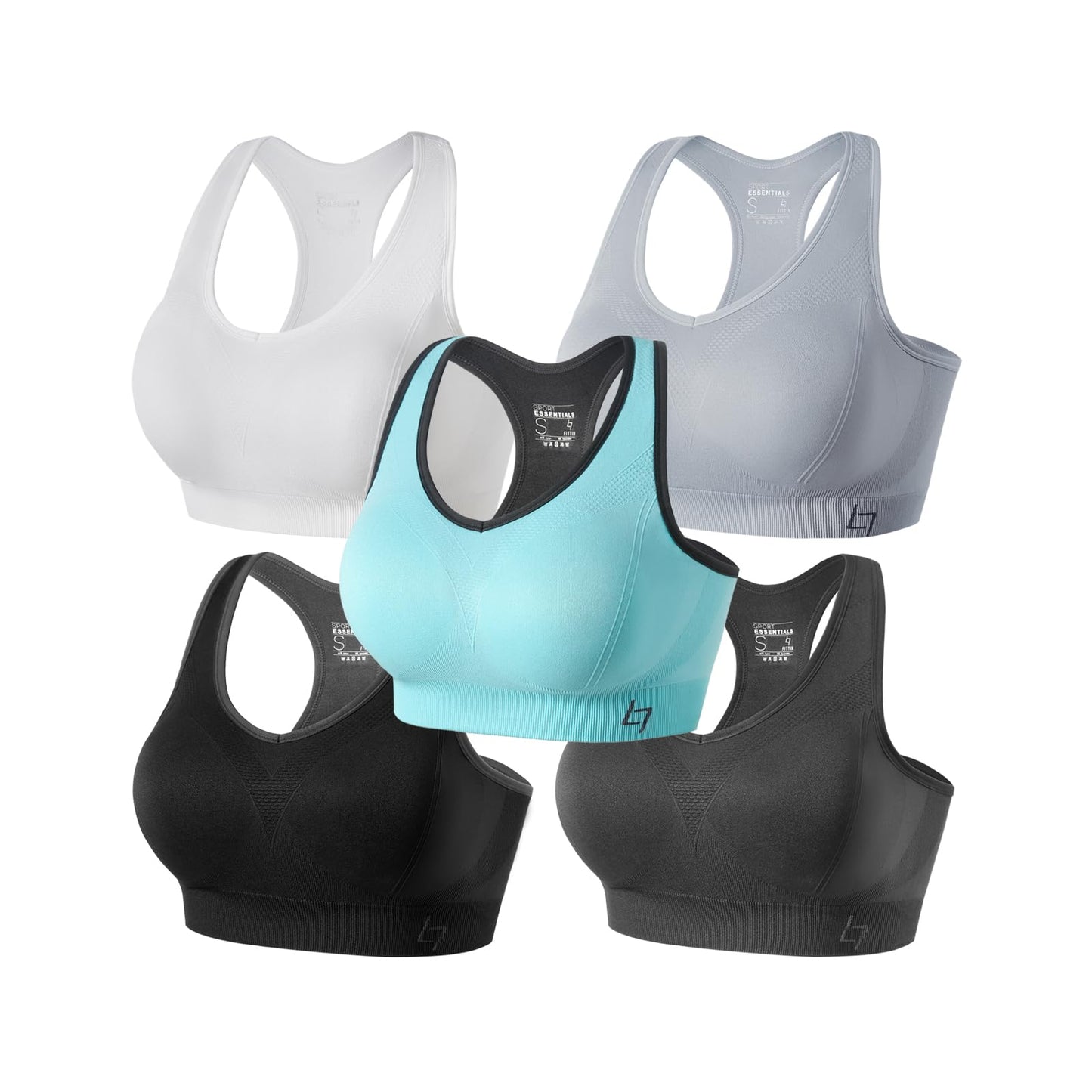 FITTIN Racerback Sports Bras for Women - Padded Seamless Support Bra for Yoga Gym Workout Fitness