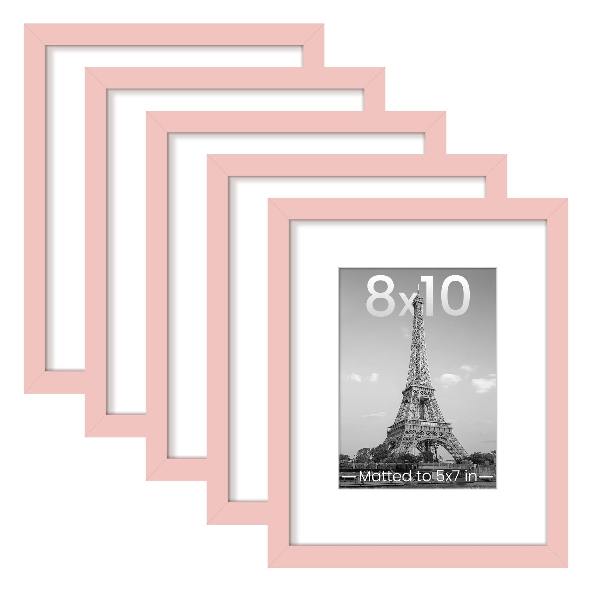 upsimples 11x14 Picture Frame Set of 5, Display Pictures 8x10 with Mat or 11x14 Without Mat, Wall Gallery Photo Frames, Black