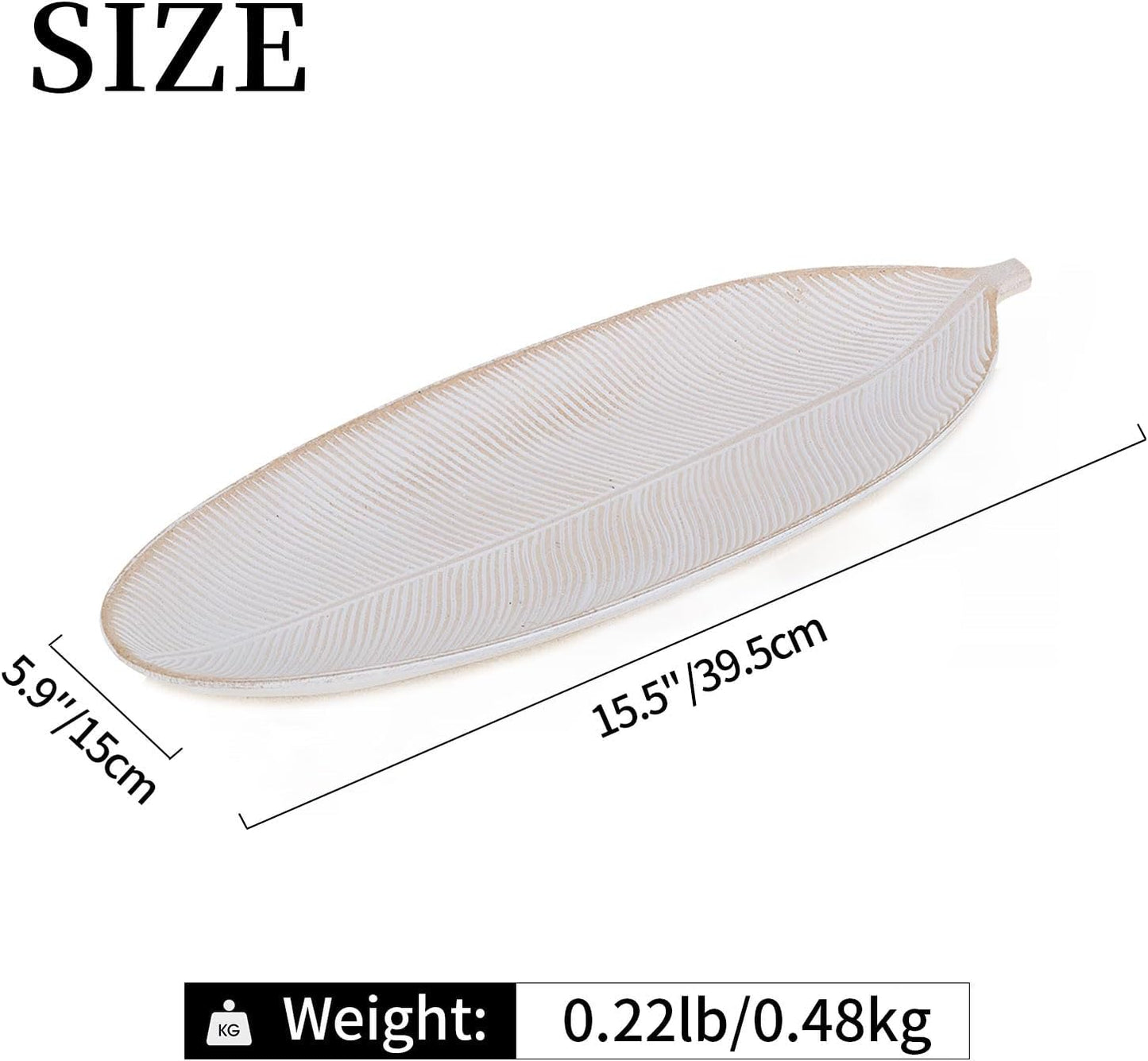 Hanobe Leaf Wooden Decorative Tray: Leaf Shaped Wood Key Tray Decor Plate Bowl for Crystal Candle