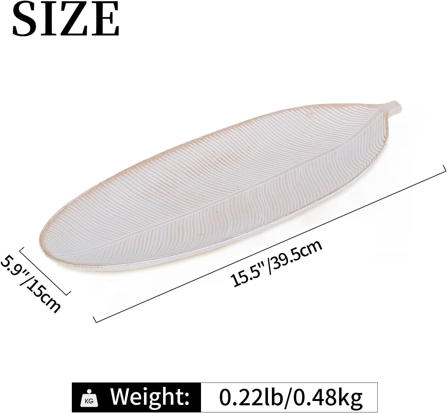 Hanobe Leaf Wooden Decorative Tray: Leaf Shaped Wood Key Tray Decor Plate Bowl for Crystal Candle