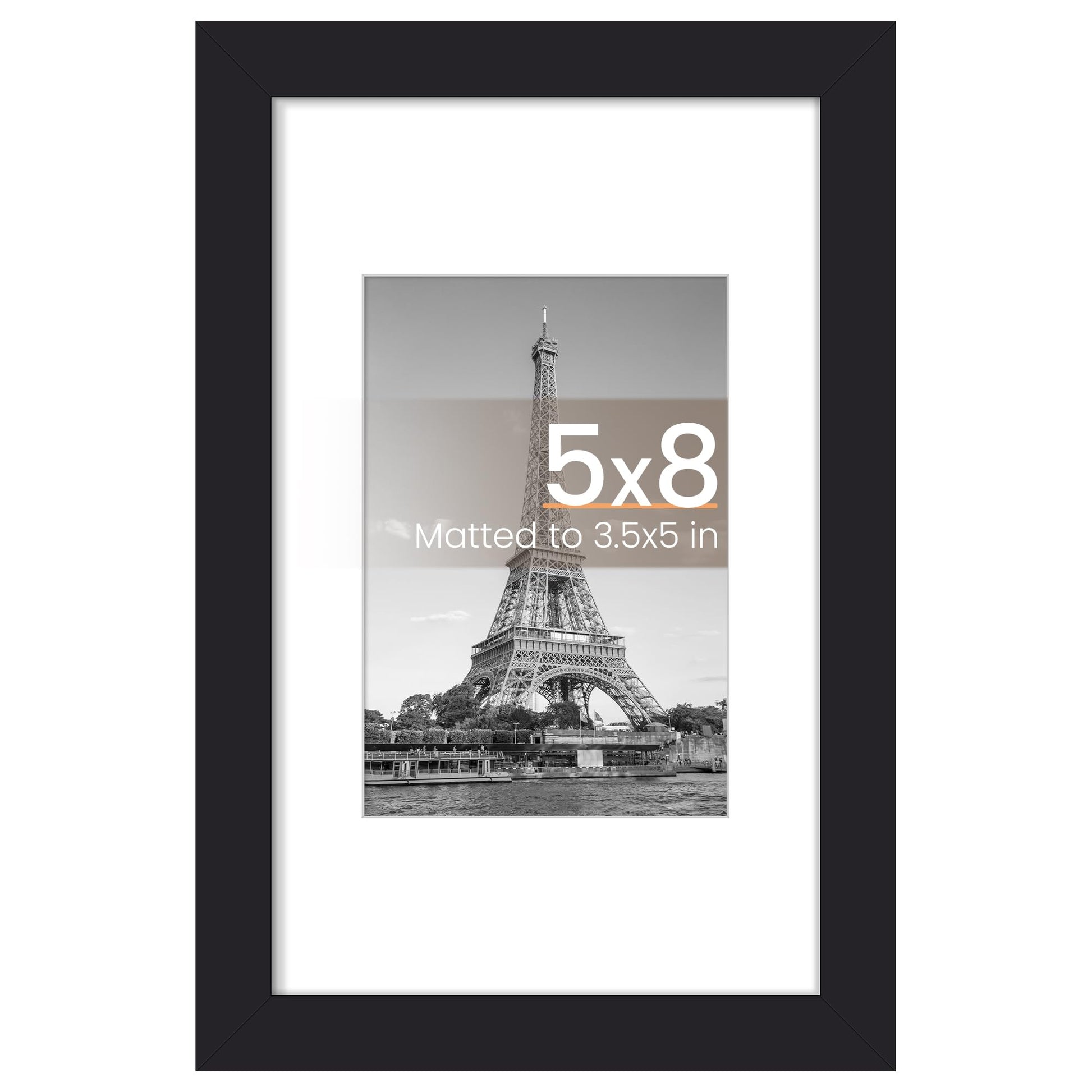 upsimples 11x14 Picture Frame, Display Pictures 8x10 with Mat or 11x14 Without Mat, Wall Hanging Photo Frame, Black, 1 Pack