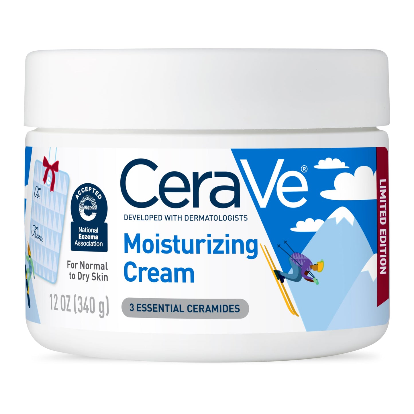 CeraVe Moisturizing Cream, Body and Face Moisturizer for Dry Skin, Body Cream with Hyaluronic Acid and Ceramides, Daily Moisturizer, Oil-Free, Fragrance Free, Non-Comedogenic, 19 Ounce