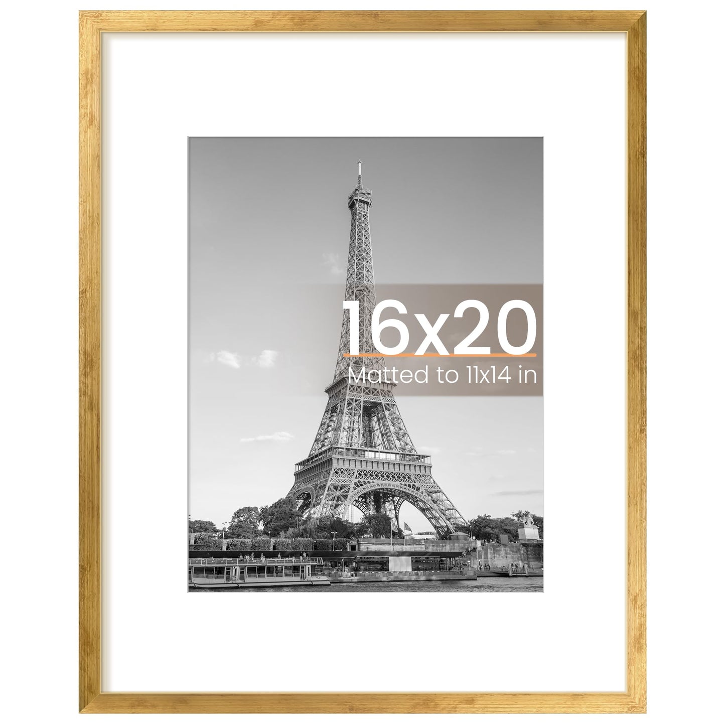 upsimples 11x14 Picture Frame, Display Pictures 8x10 with Mat or 11x14 Without Mat, Wall Hanging Photo Frame, Black, 1 Pack