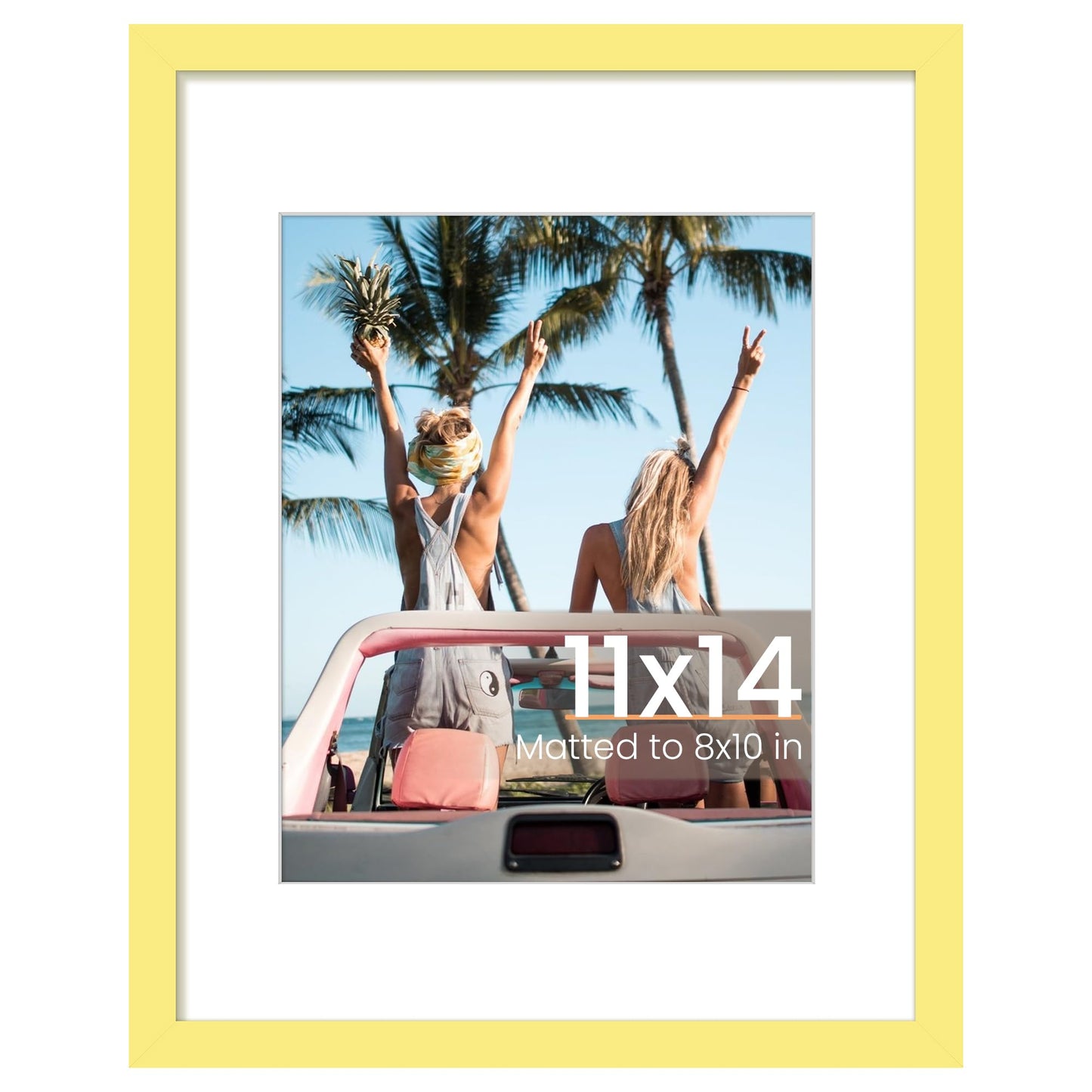 upsimples 11x14 Picture Frame, Display Pictures 8x10 with Mat or 11x14 Without Mat, Wall Hanging Photo Frame, Black, 1 Pack