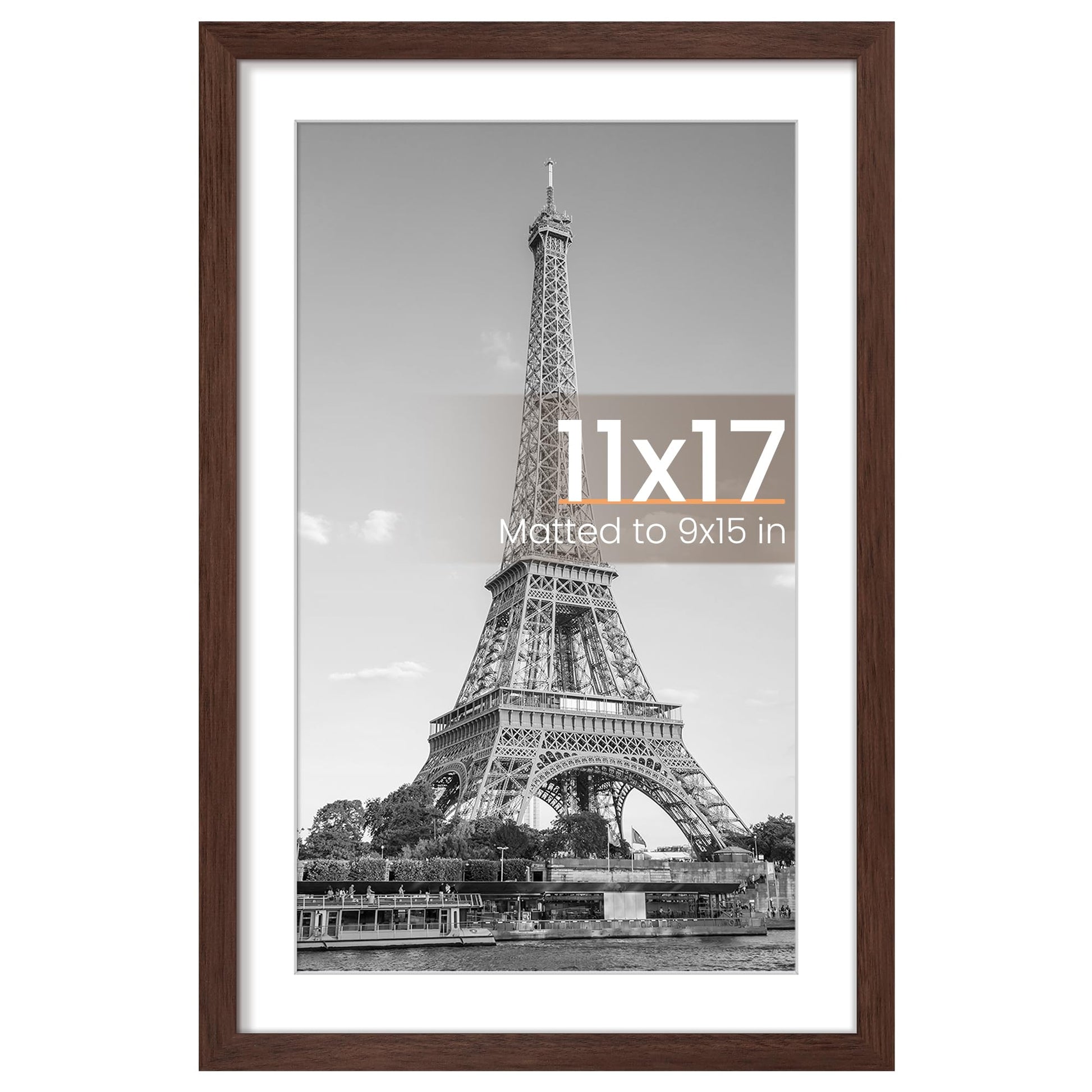 upsimples 11x14 Picture Frame, Display Pictures 8x10 with Mat or 11x14 Without Mat, Wall Hanging Photo Frame, Black, 1 Pack