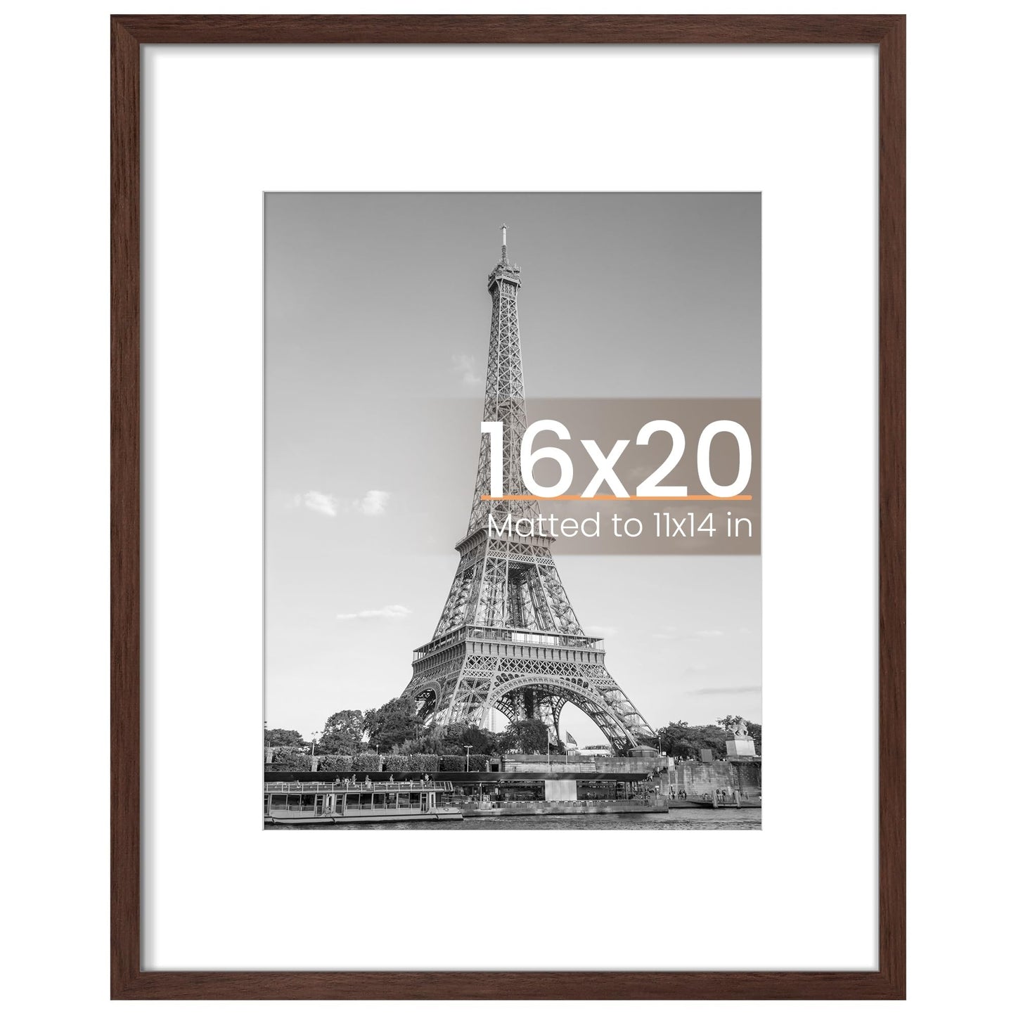 upsimples 11x14 Picture Frame, Display Pictures 8x10 with Mat or 11x14 Without Mat, Wall Hanging Photo Frame, Black, 1 Pack