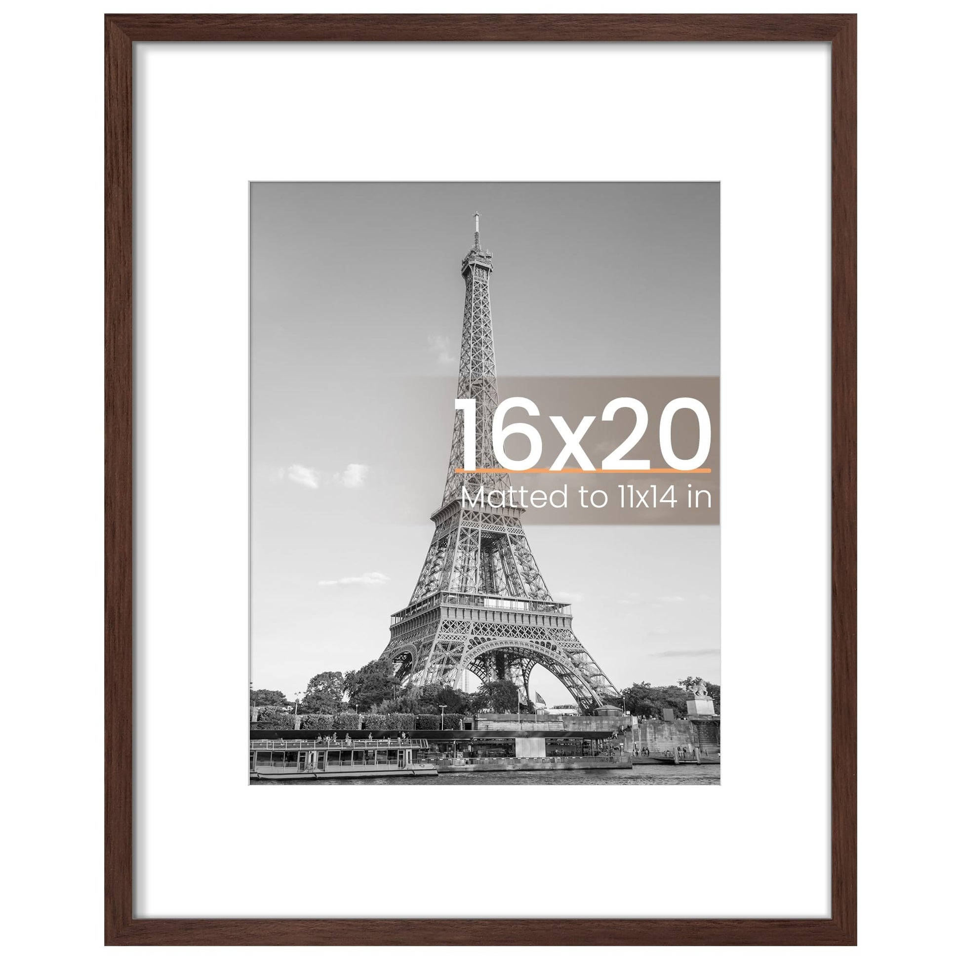 upsimples 11x14 Picture Frame, Display Pictures 8x10 with Mat or 11x14 Without Mat, Wall Hanging Photo Frame, Black, 1 Pack