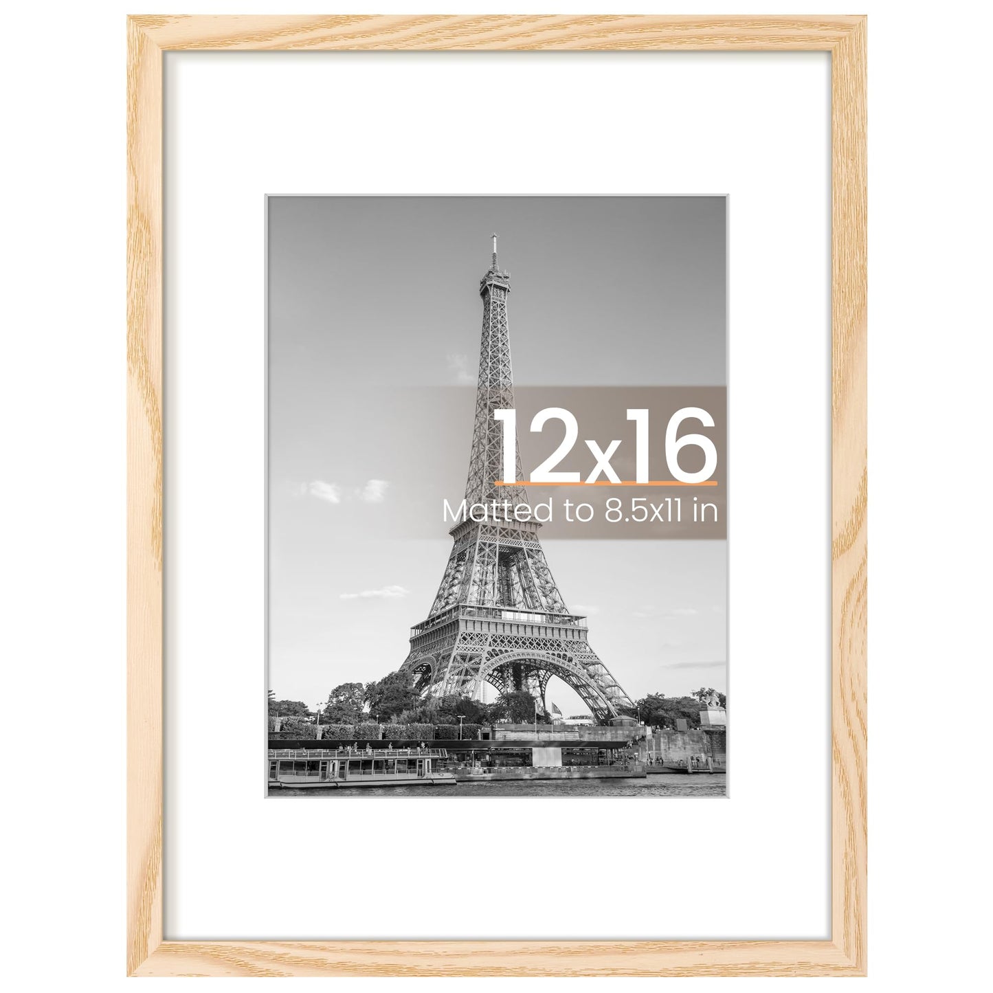 upsimples 11x14 Picture Frame, Display Pictures 8x10 with Mat or 11x14 Without Mat, Wall Hanging Photo Frame, Black, 1 Pack