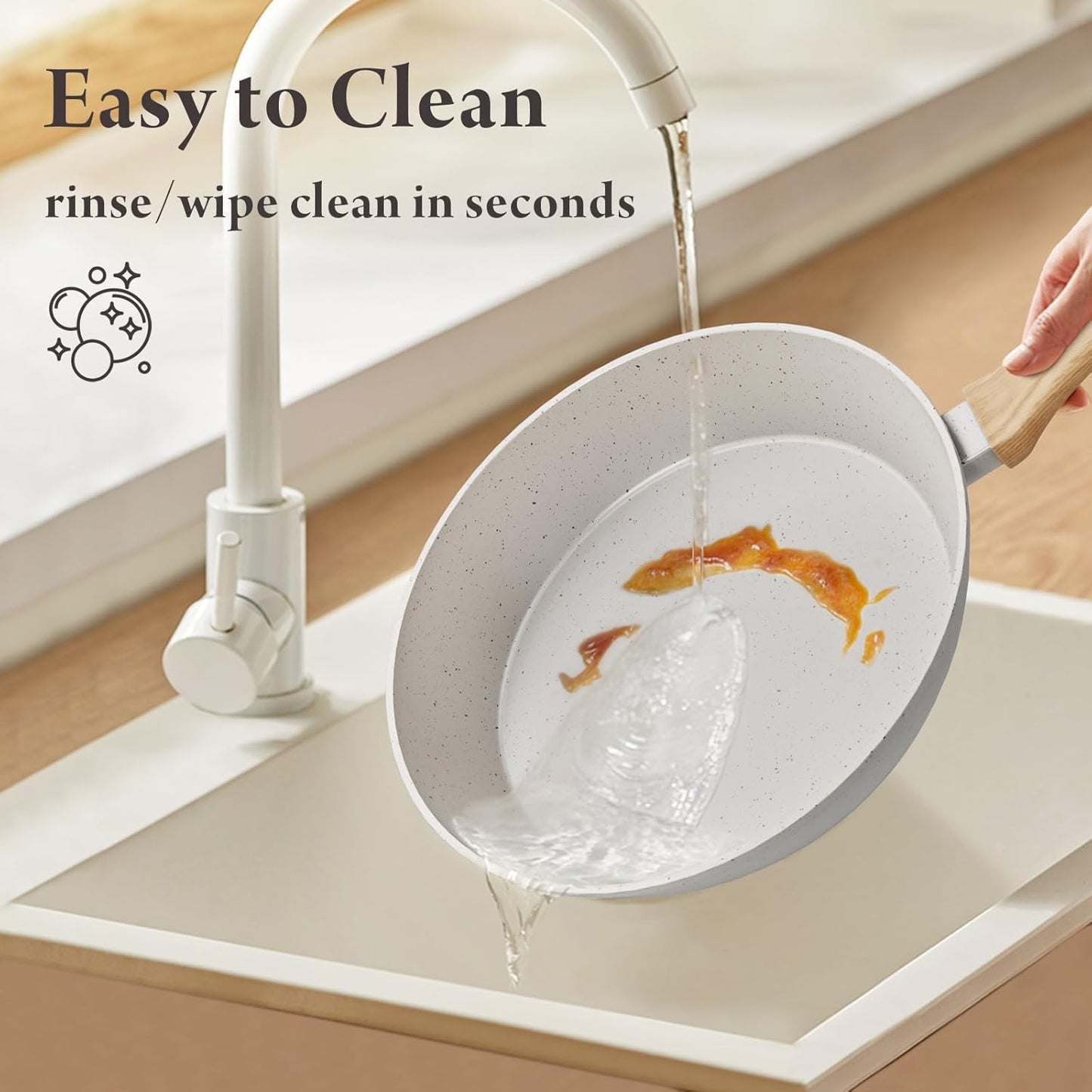 24 Pcs Pots and Pans Set Non Stick Ceramic Cookware Set,Healthy Non Toxic Kitchen Cookware Sets with Large Capacity,Induction Compatible,PFAS/PTFE/PFOA/PFOS Free,Cream White