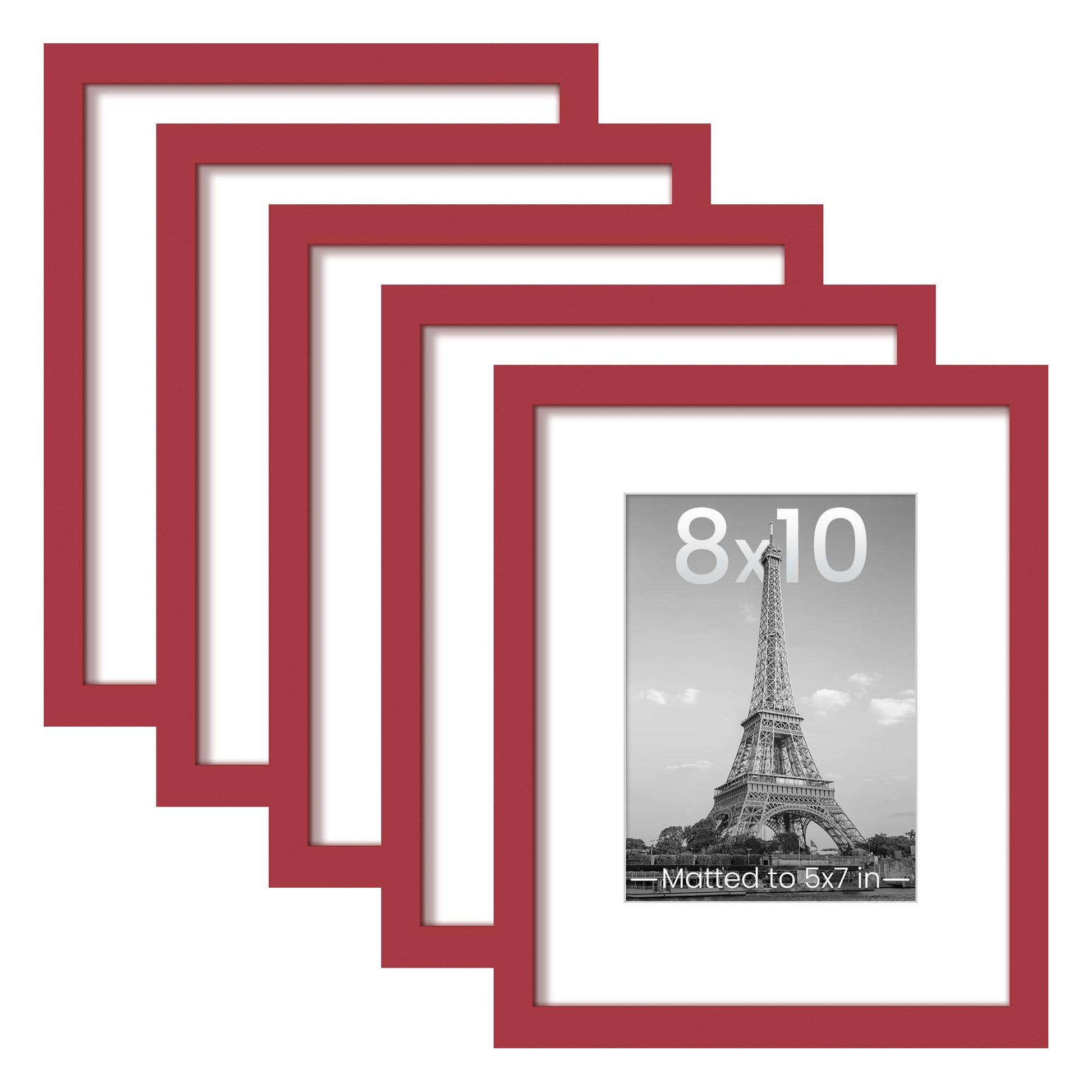 upsimples 11x14 Picture Frame Set of 5, Display Pictures 8x10 with Mat or 11x14 Without Mat, Wall Gallery Photo Frames, Black