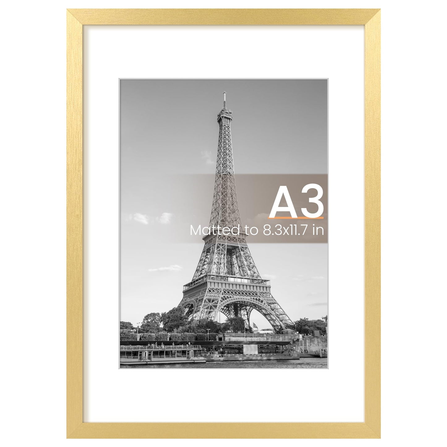 upsimples 11x14 Picture Frame, Display Pictures 8x10 with Mat or 11x14 Without Mat, Wall Hanging Photo Frame, Black, 1 Pack