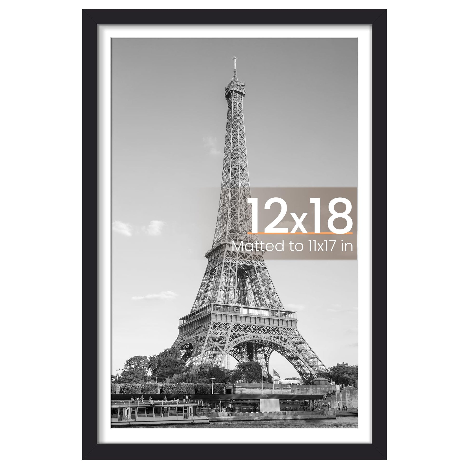 upsimples 11x14 Picture Frame, Display Pictures 8x10 with Mat or 11x14 Without Mat, Wall Hanging Photo Frame, Black, 1 Pack