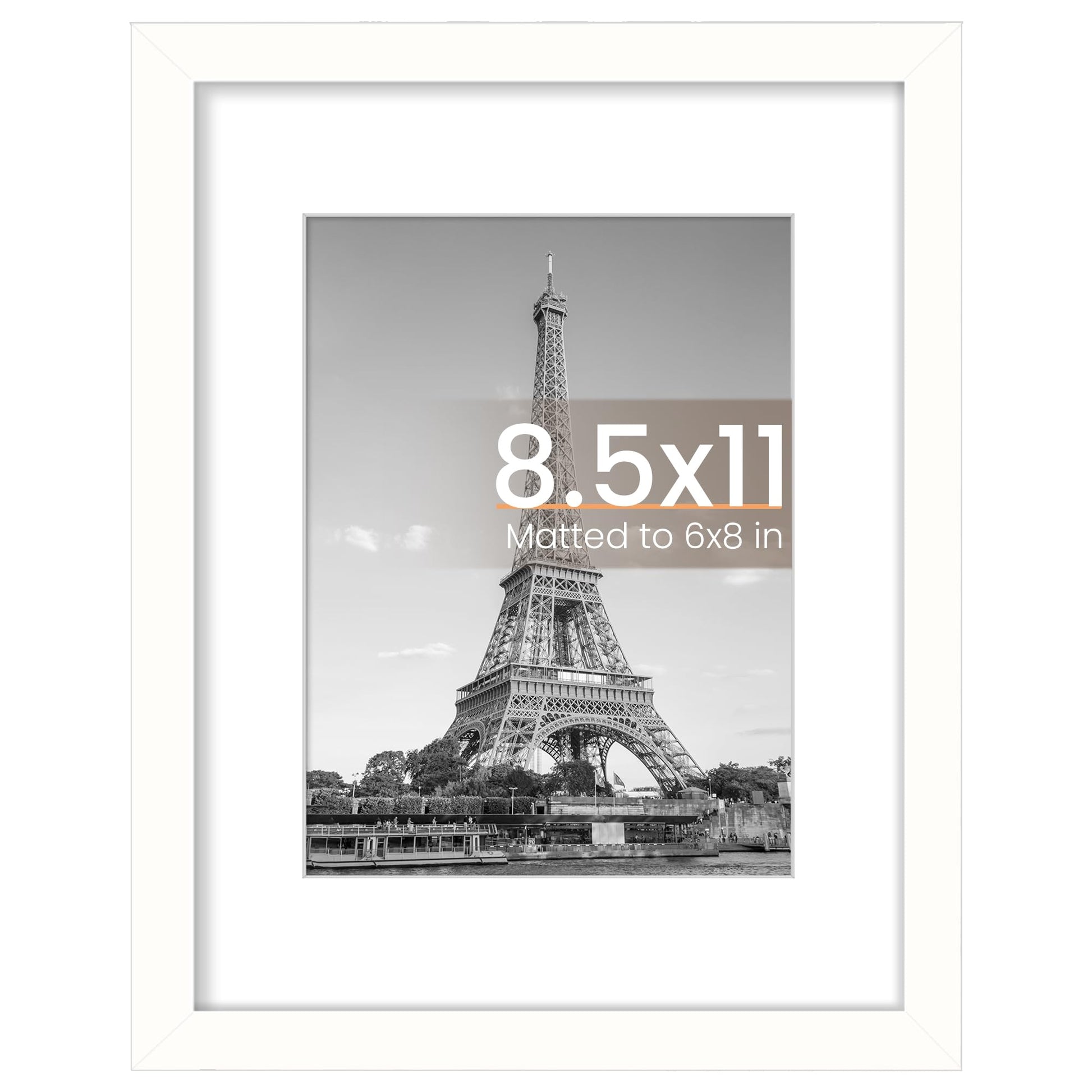 upsimples 11x14 Picture Frame, Display Pictures 8x10 with Mat or 11x14 Without Mat, Wall Hanging Photo Frame, Black, 1 Pack