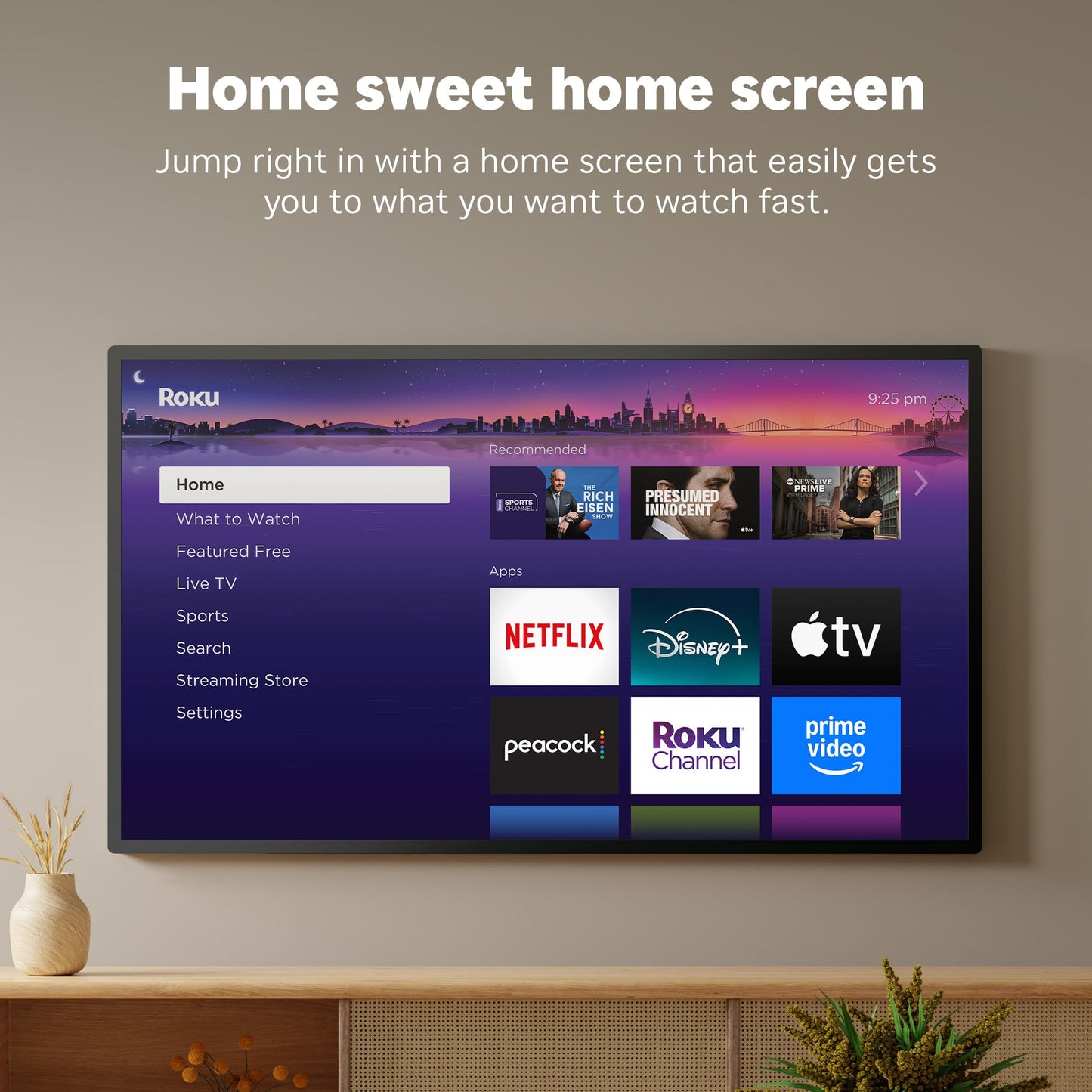 Roku Streaming Stick HD 2025 — HD Streaming Device for TV with Roku Voice Remote, Free & Live TV