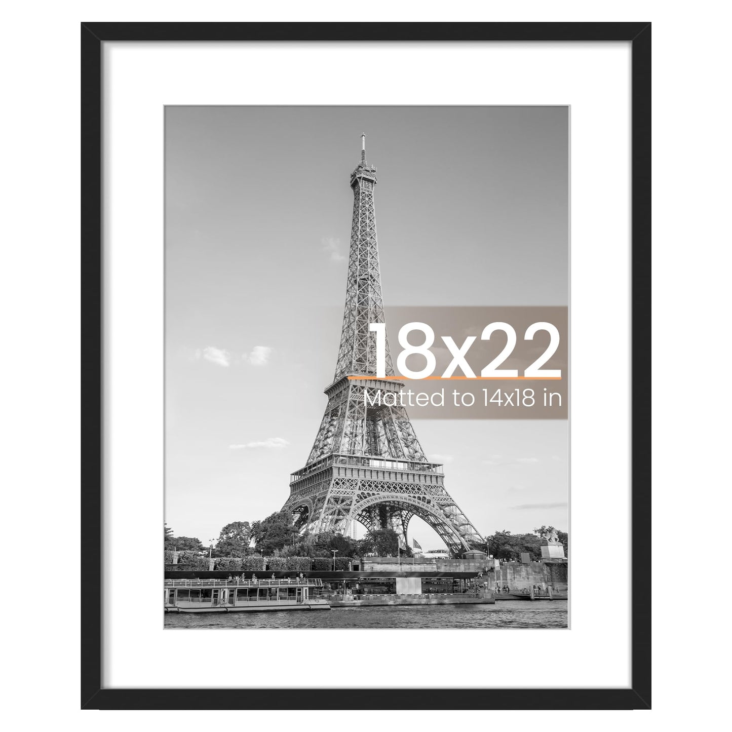 upsimples 11x14 Picture Frame, Display Pictures 8x10 with Mat or 11x14 Without Mat, Wall Hanging Photo Frame, Black, 1 Pack