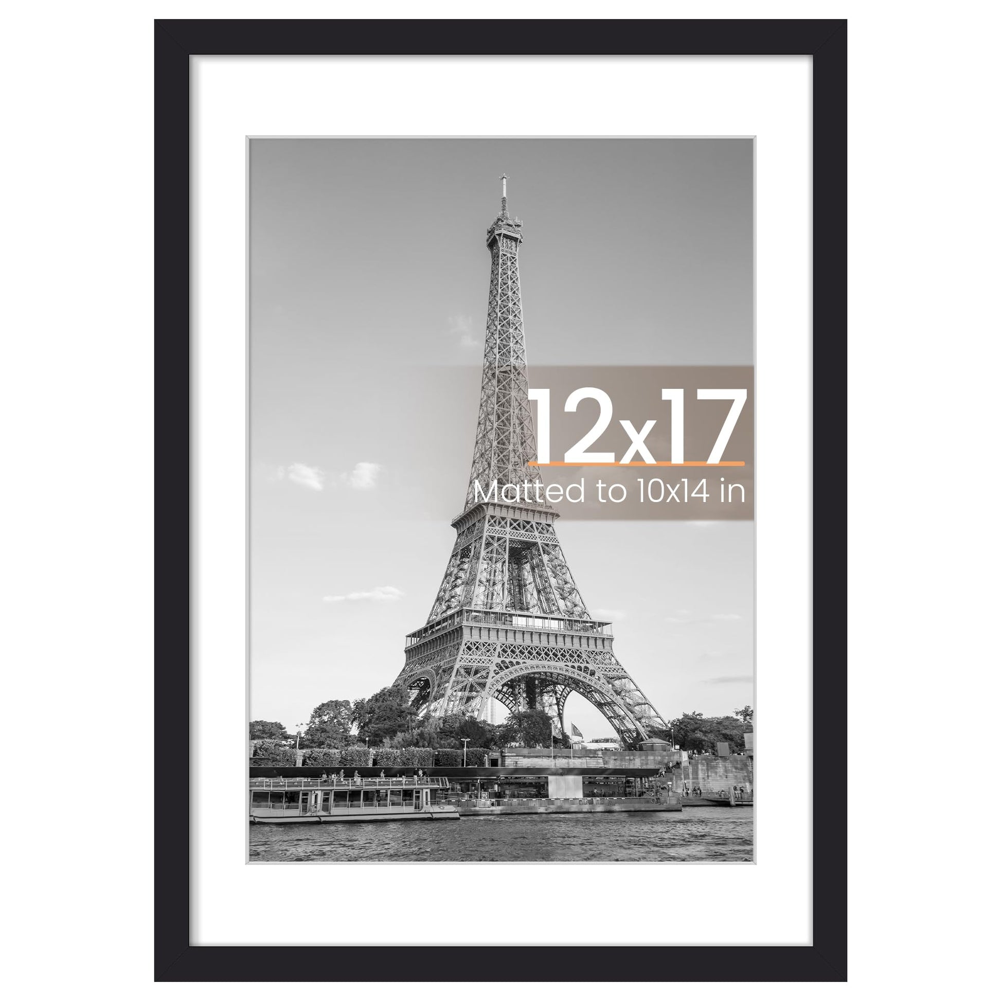 upsimples 11x14 Picture Frame, Display Pictures 8x10 with Mat or 11x14 Without Mat, Wall Hanging Photo Frame, Black, 1 Pack