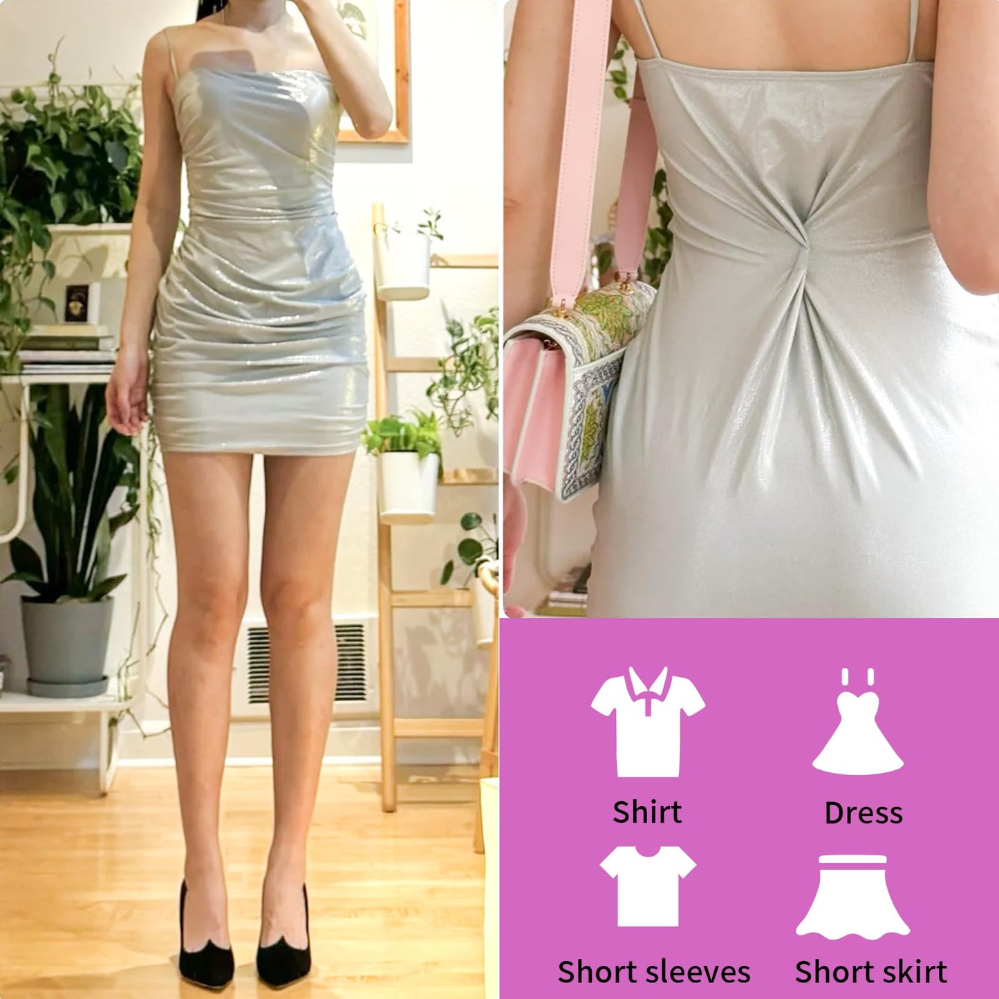 10 Pcs Cinch Clip Dress Clips Down-Hidden Back Waist Cincher Ties Clothing The Side Tightener Rings No Show for Dresses, T-Shirts, Women Clothing Fashion Accessories
