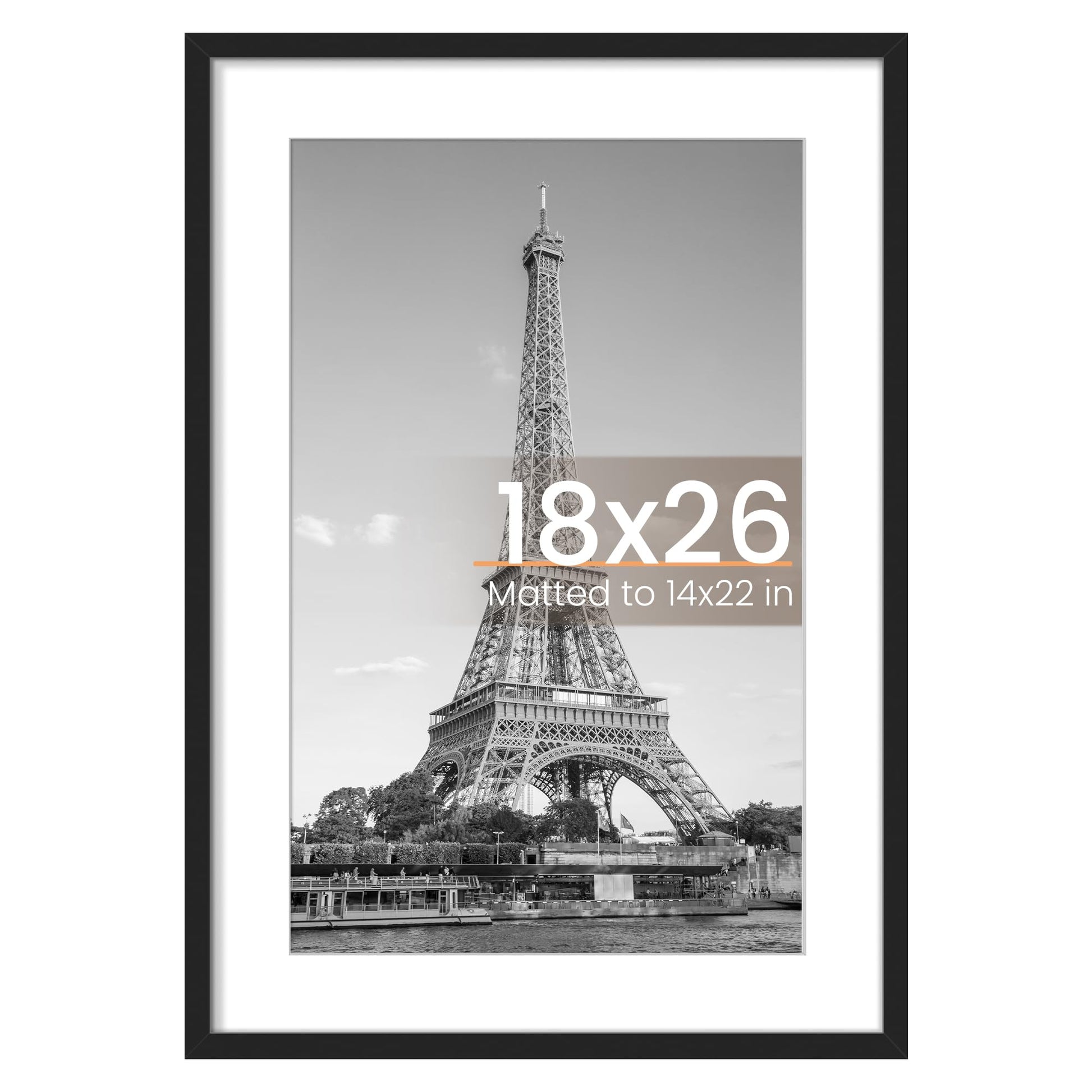 upsimples 11x14 Picture Frame, Display Pictures 8x10 with Mat or 11x14 Without Mat, Wall Hanging Photo Frame, Black, 1 Pack